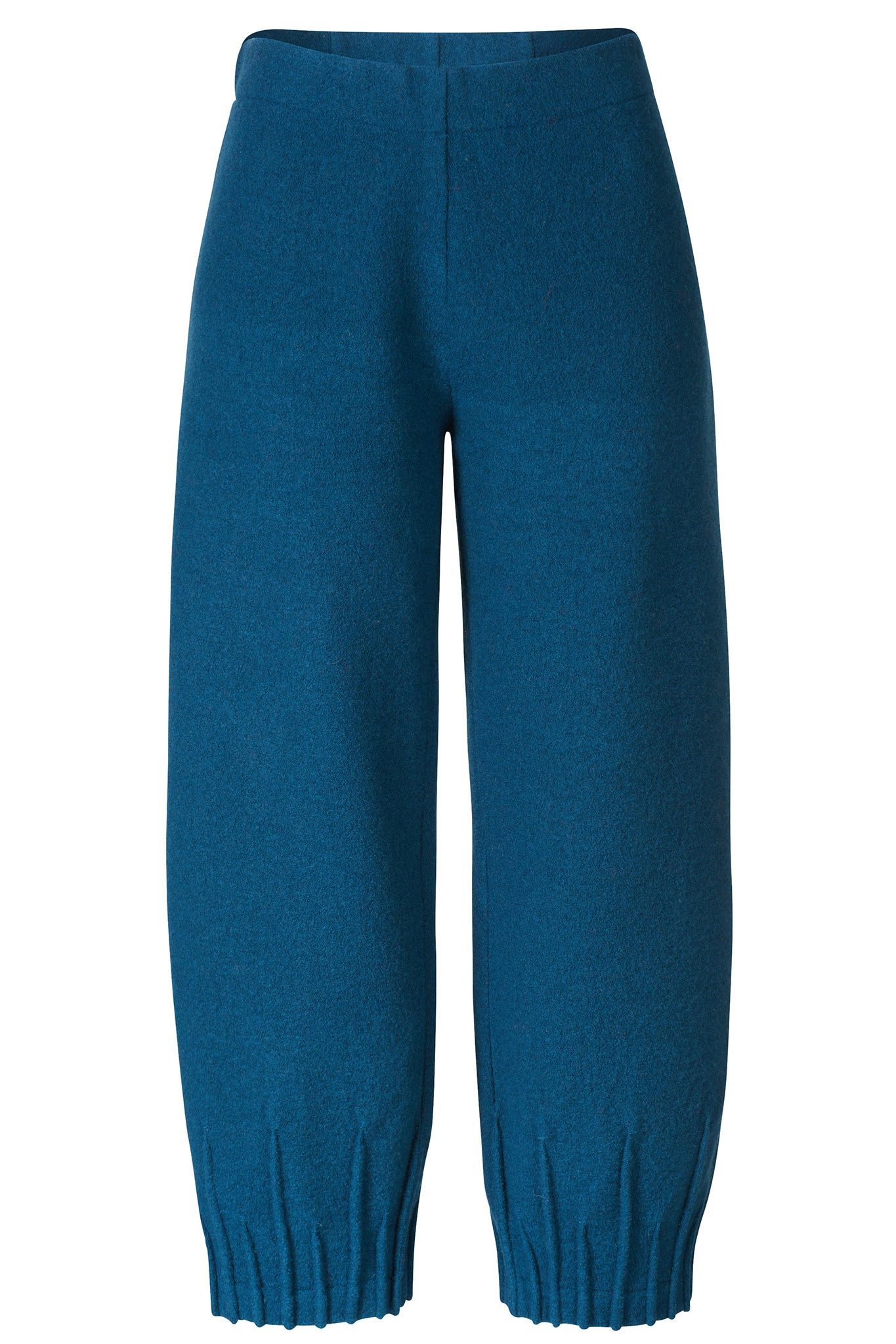 Outdoorhose Weite 7/8 Hose Damen mit dekorativen Biesen aus reiner Schurwolle