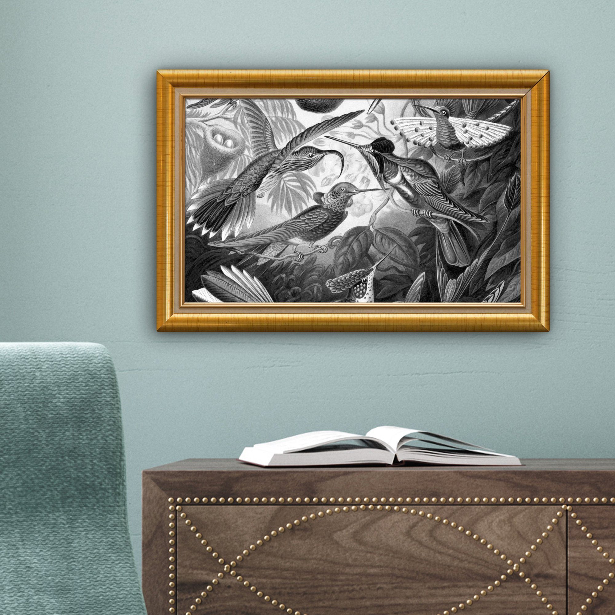 Aufhängefertig, Kunstwerke 30x20 Leinwandbild Meister Wandbild St), - Wanddeko, Liste Gold, (1 Alte cm Leinwandbilder, - - OneMillionCanvasses®