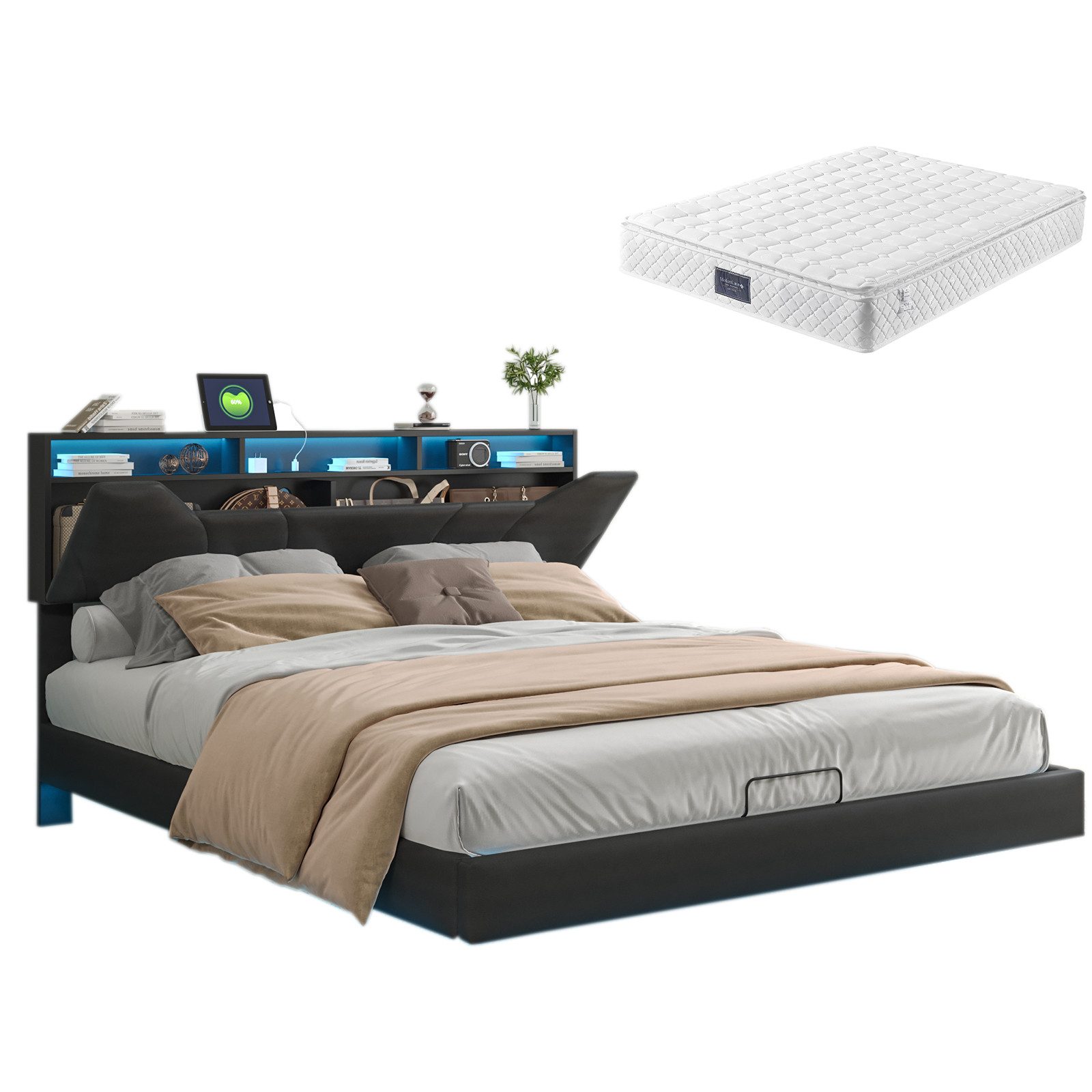 FUROKOY Stauraumbett Schwebebett Hydraulisches Bett mit günstig online kaufen