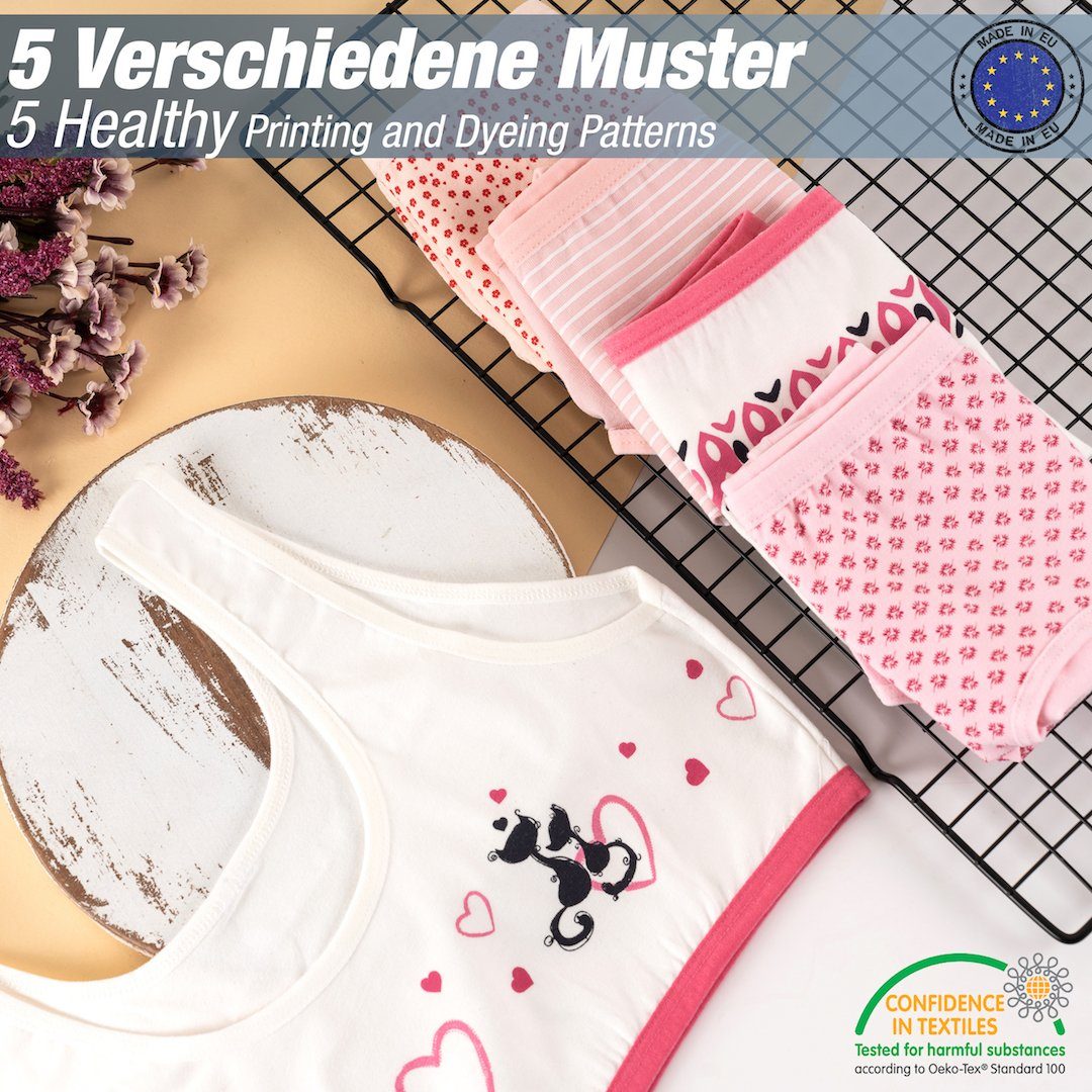 LOREZA Bustier 5er Set Mädchen Bustier BH - Mix - Bunt (Set, 5-tlg., 5er-Pack)