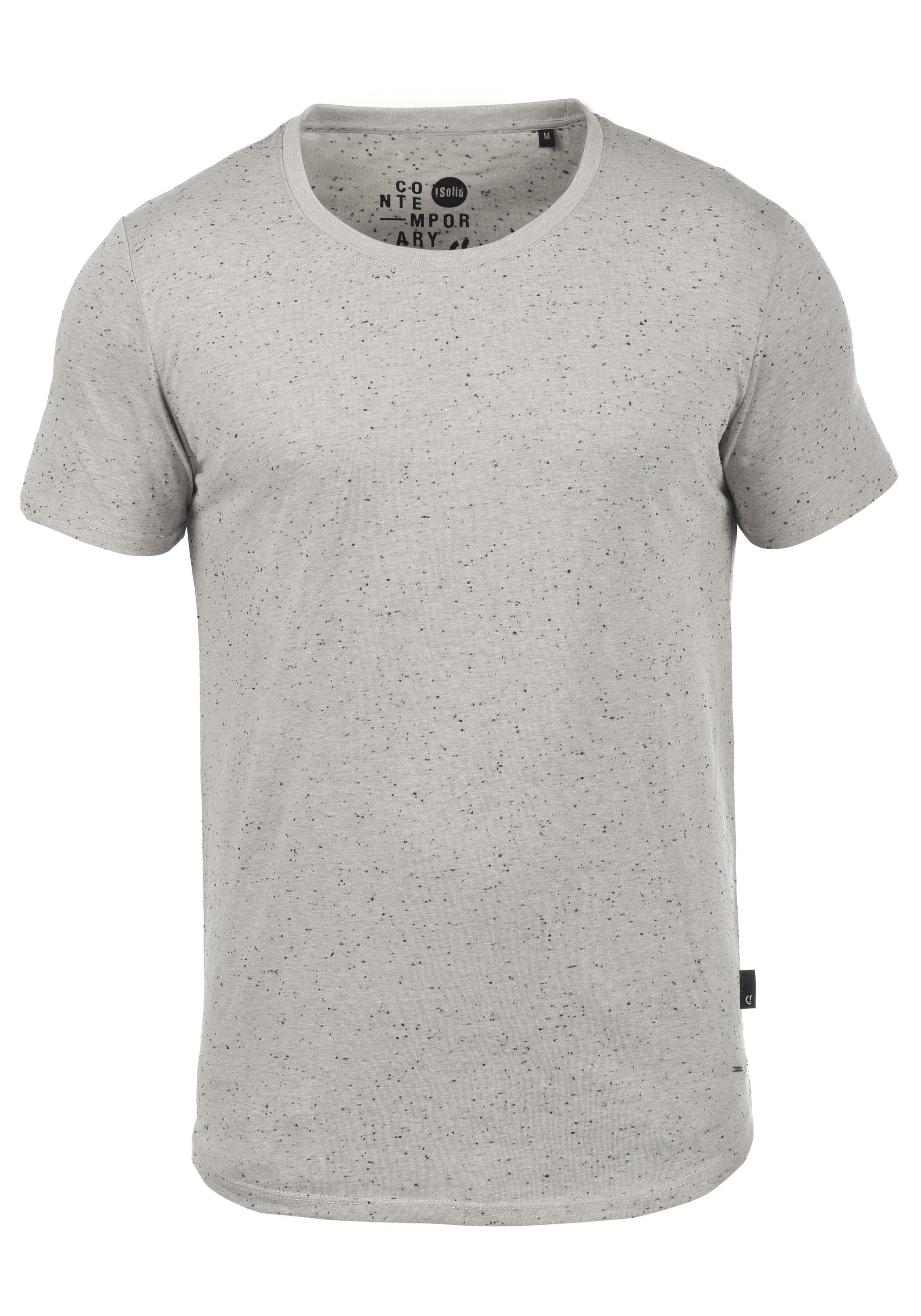 !Solid Rundhalsshirt SDThias Kurzarmshirt mit Melierung Light Grey (2325) | T-Shirts