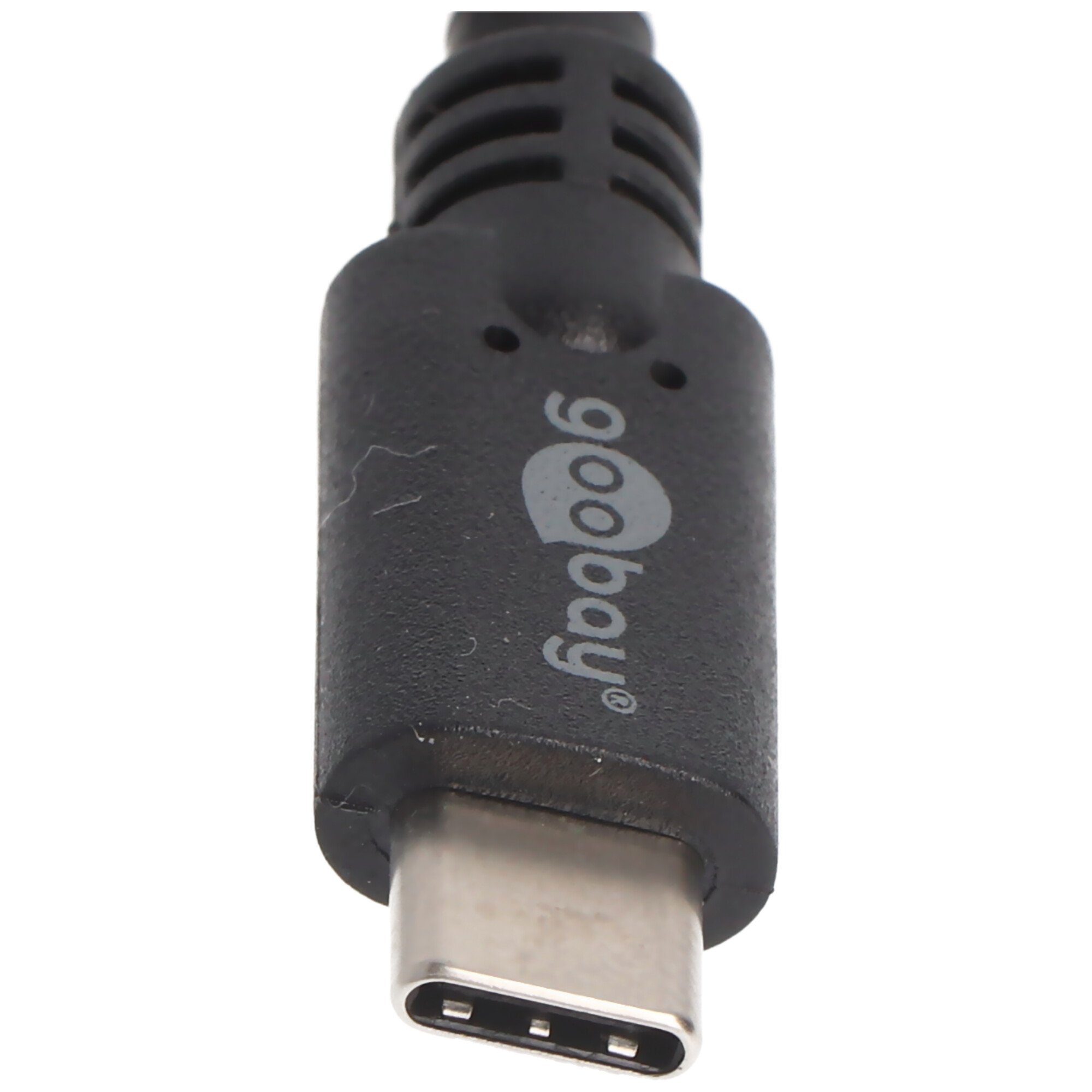 Akku-Ladestation A 20cm Goobay Kabel USB-C Buchse USB Stecker auf schwarz mit