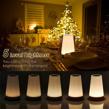 HYTIREBY Nachttischlampe Touch-Lampe, tragbare Tisch-Nachttischlampen mit Sensorsteuerung, 5-stufig dimmbares warmweißes Licht und 13 Farbwechsel-RGB