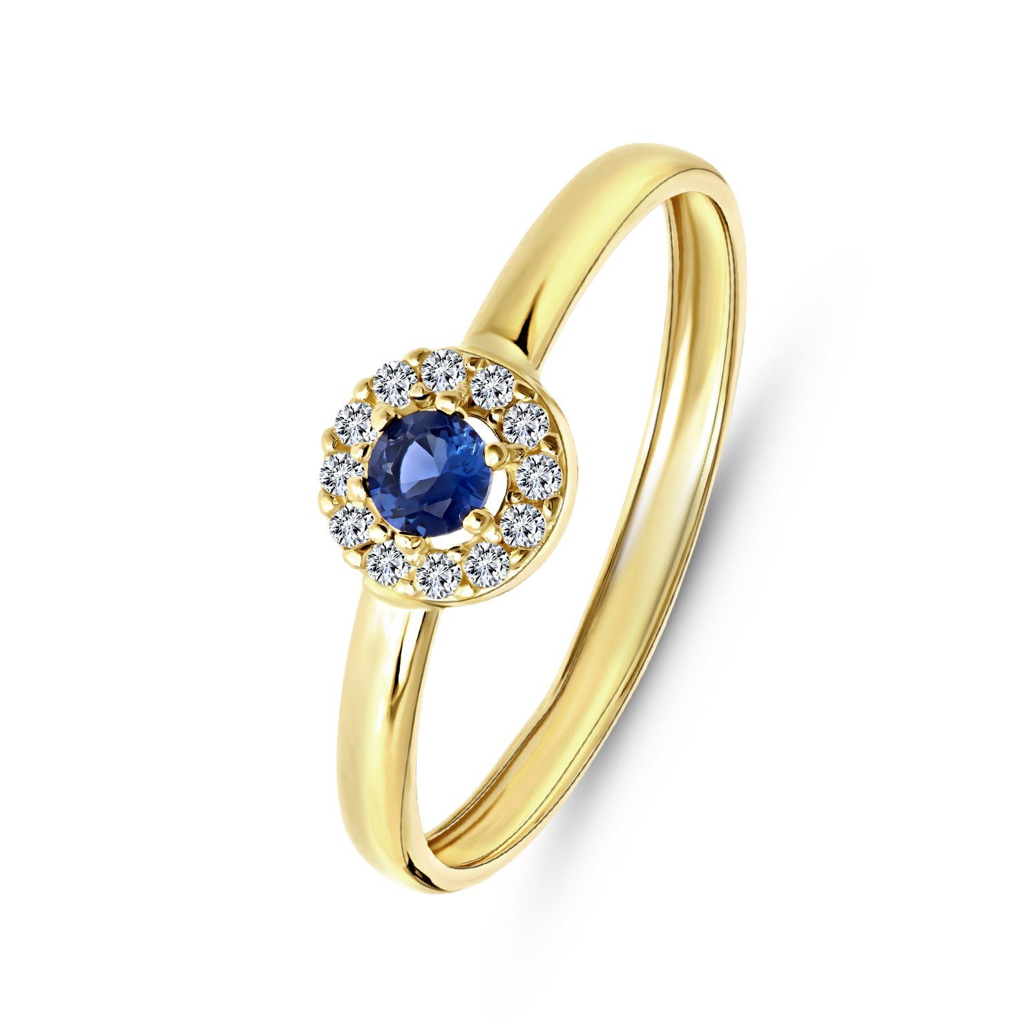 LUCARDI Fingerring Ring - 375 Gold - Gold - Zirkonia - Damen