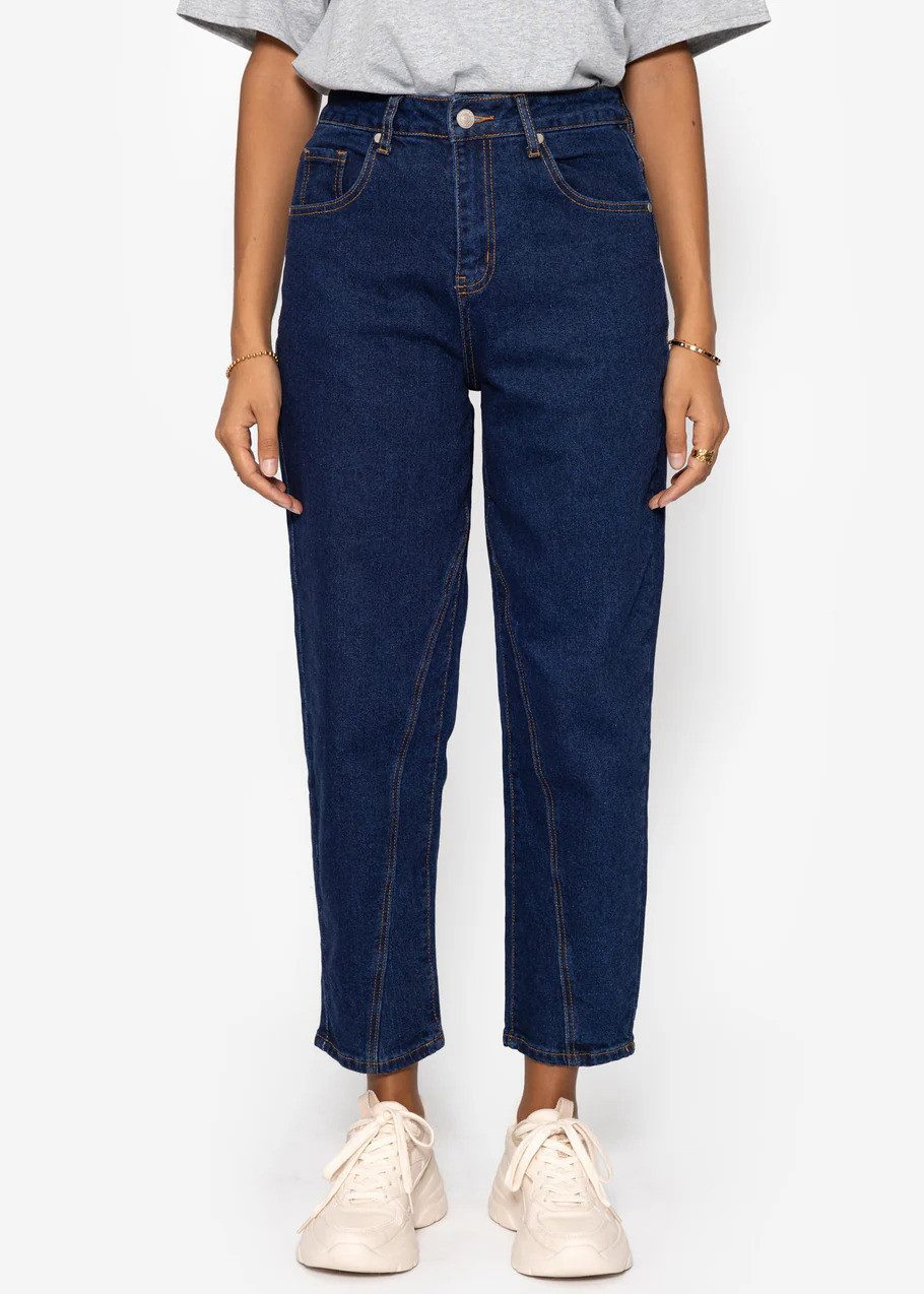 SASSYCLASSY 5-Pocket-Jeans Highwaist Jeans mit Ziernaht günstig online kaufen