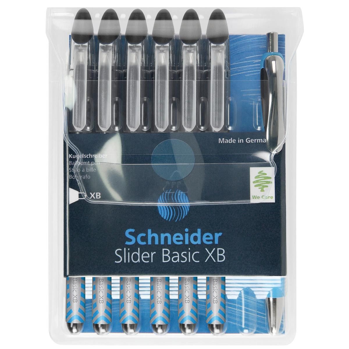 SCHNEIDER Kugelschreiber Kugelschreiber Slider Basic schwarz Schreibfarbe: schwarz 6 St. + GRAT
