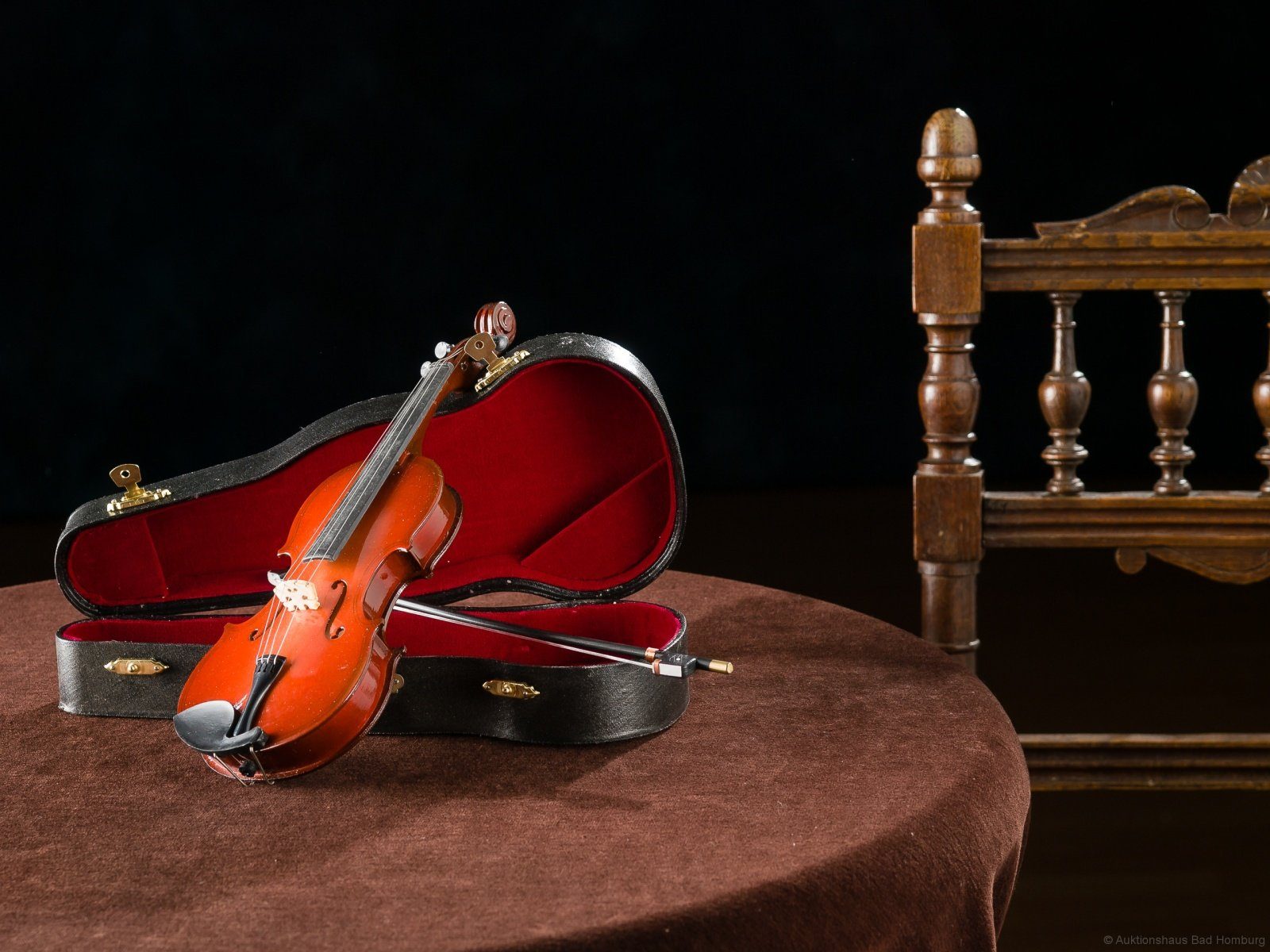 Bogen Geige Dekoobjekt Antik-Stil Violine Koffer und 25cm Deko Aubaho ohne Miniatur mit