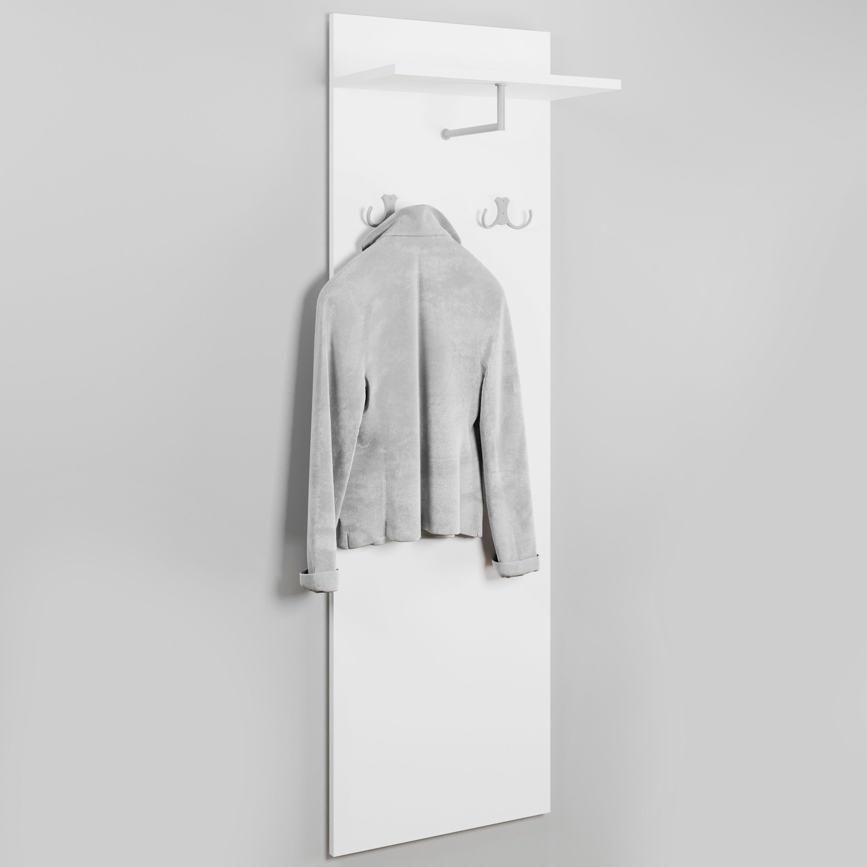 OTTO home Garderobenpaneel Paris (1 St), Wandgarderobe mit Doppelhaken und Kleiderstange (B/T/H): 40/21,5/130cm