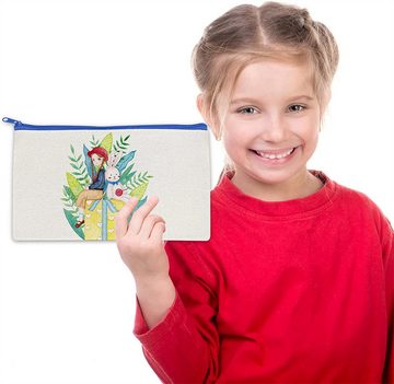 yozhiqu Federmäppchen Canvas-Stifttasche mit Reißverschluss DIY Doodle Pencil Bag, (1-tlg), geeignet für die Aufbewahrung kleiner Gegenstände, leicht zu tragen