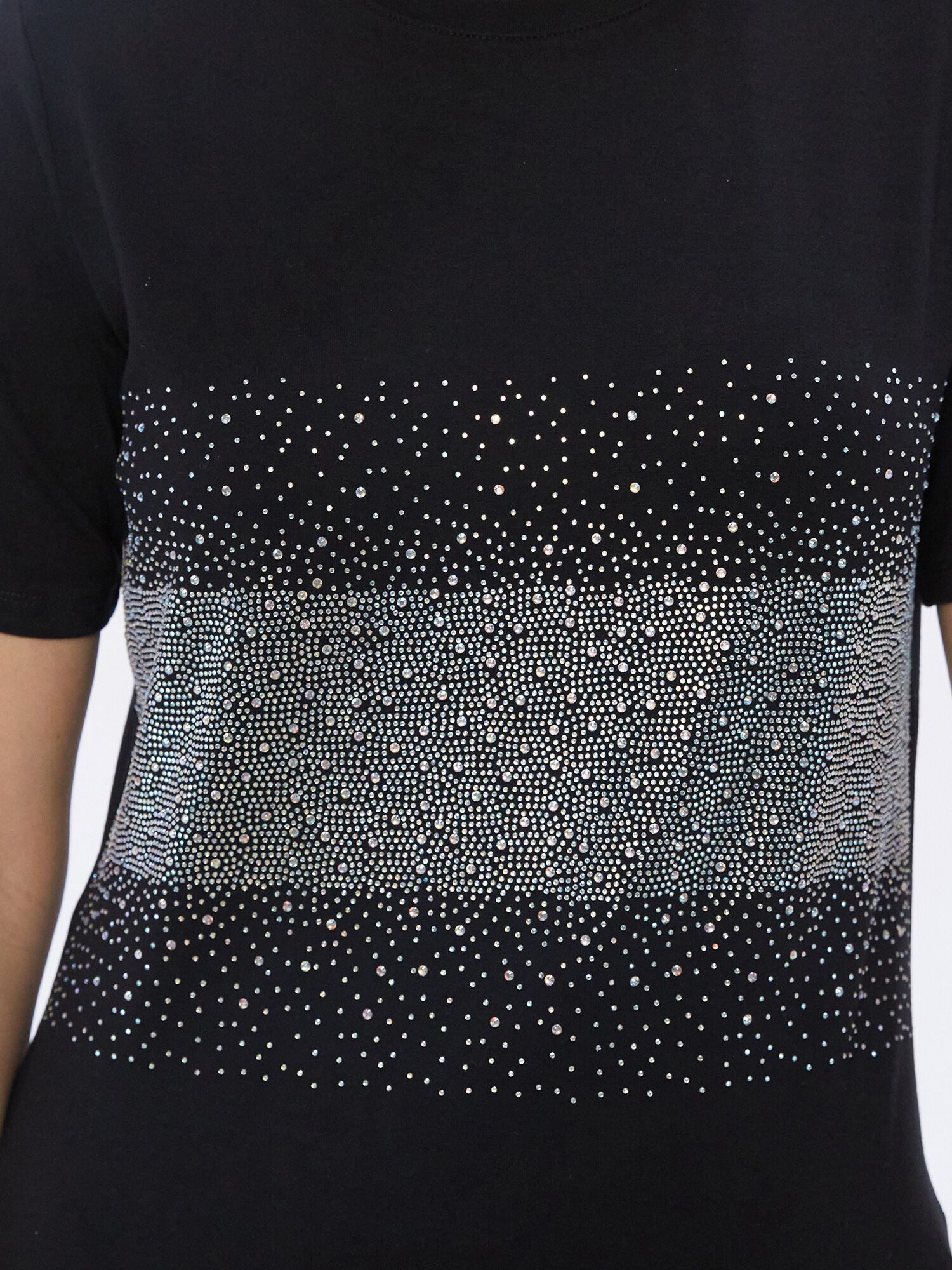 Edwina Eidtmann T-Shirt Halbarmshirt mit Kristallsteinapplikation