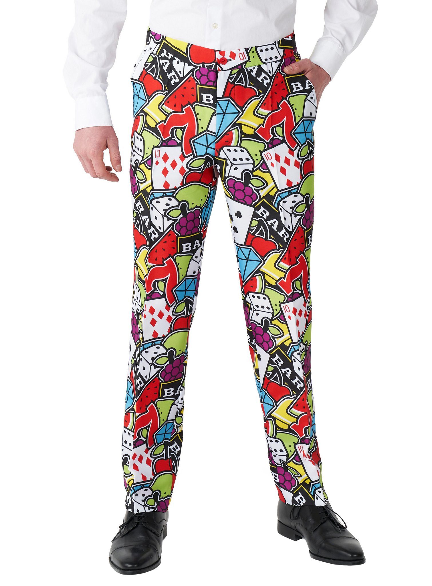 SuitMeister Partyanzug Casino Icons Kostüm Anzug - für Karneval Fasching, Wäre dieser Anzug eine E-Mail, wäre sie sicher im Spam-Ordner!