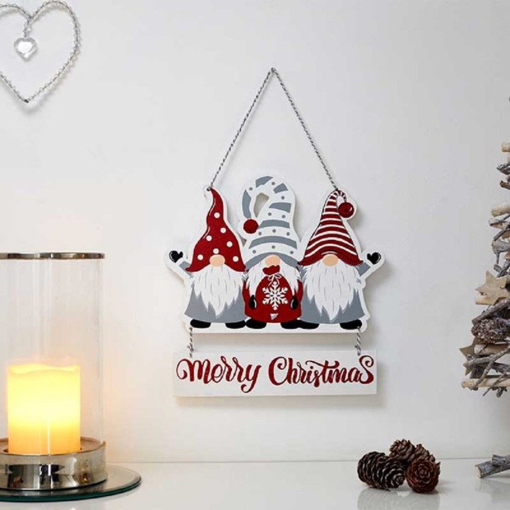 THREE KINGS Weihnachtsfigur Wichtel-Weihnachtsschild „Merry Christmas“ – Weihnachtsdekoration (1 St)