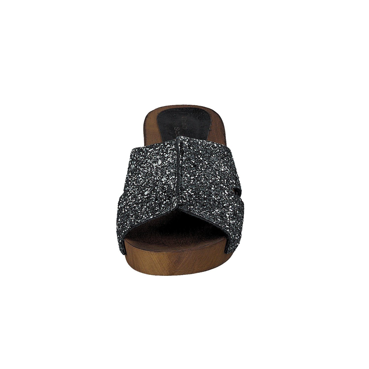 Linea Scarpa Linea Scarpa Panaji Holzclogs Pantoletten echtes Leder Damen schwarz Schlappen