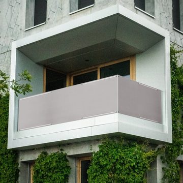 Sekey Balkonsichtschutz 6m Balkonabdeckung Balkonverkleidung blickdichte Wind- und UV-Schutz 120 cm hoch, 100% Privatsphäre, mit Metalösen, Kabelbinder und Seil