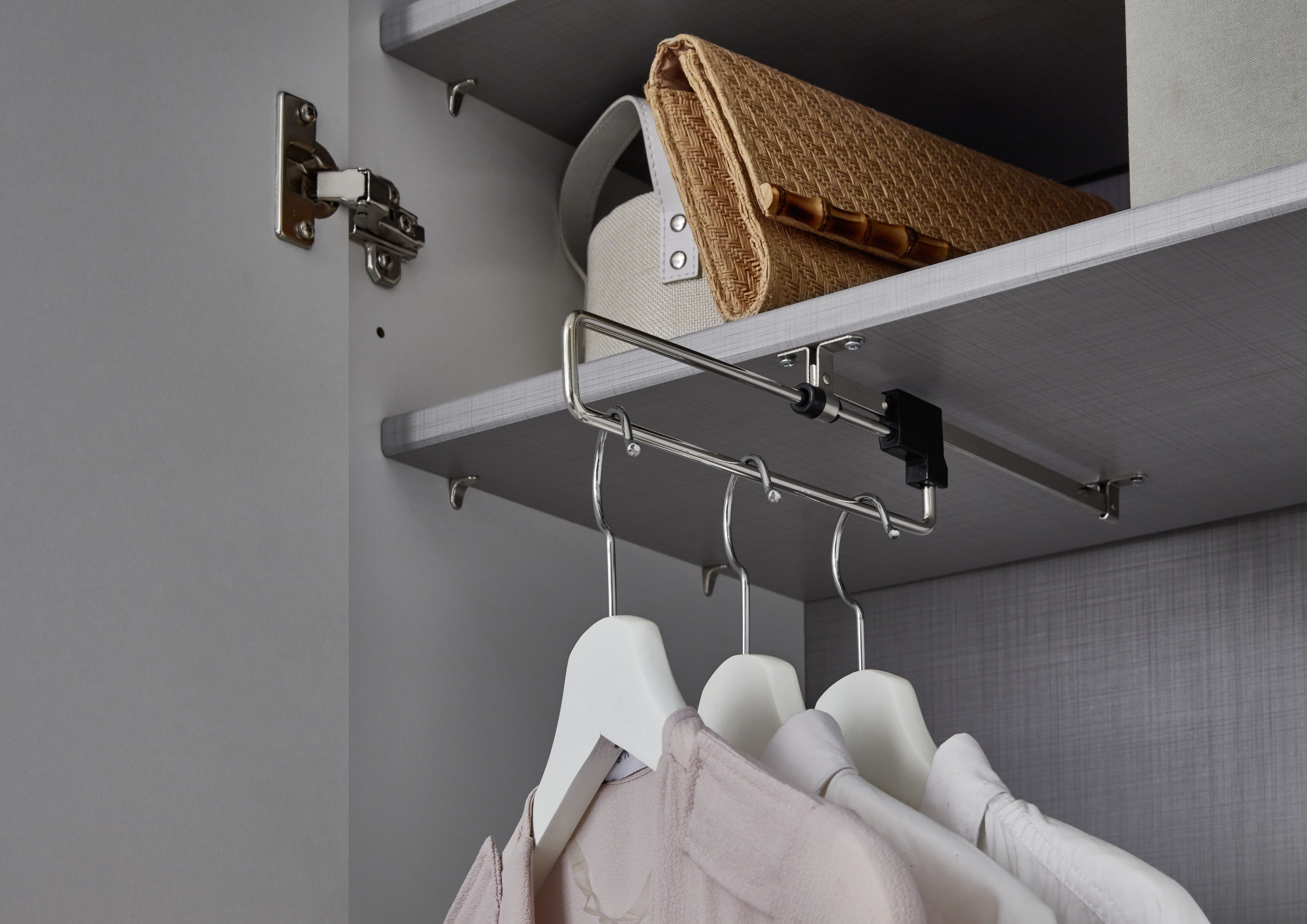 Wimex Wäscheschrank Easy Plus Kleiderschrank Garderobe 2 Schubladen, 81 oder 130cm breit in verschiedenen Farben, moderne Optik mit schwarzen Metallgriffen – Bild 5 von 5