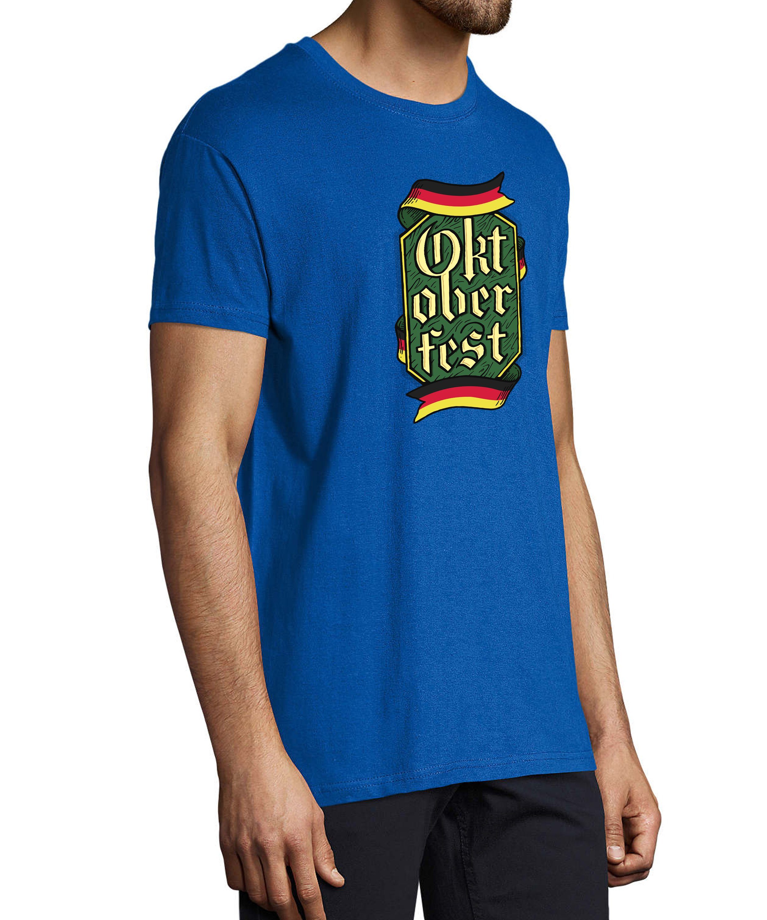 - MyDesign24 Fit, Party T-Shirt Shirt Trinkshirt blau Regular Oktoberfest T-Shirt Baumwollshirt i323 mit Aufdruck Herren royal