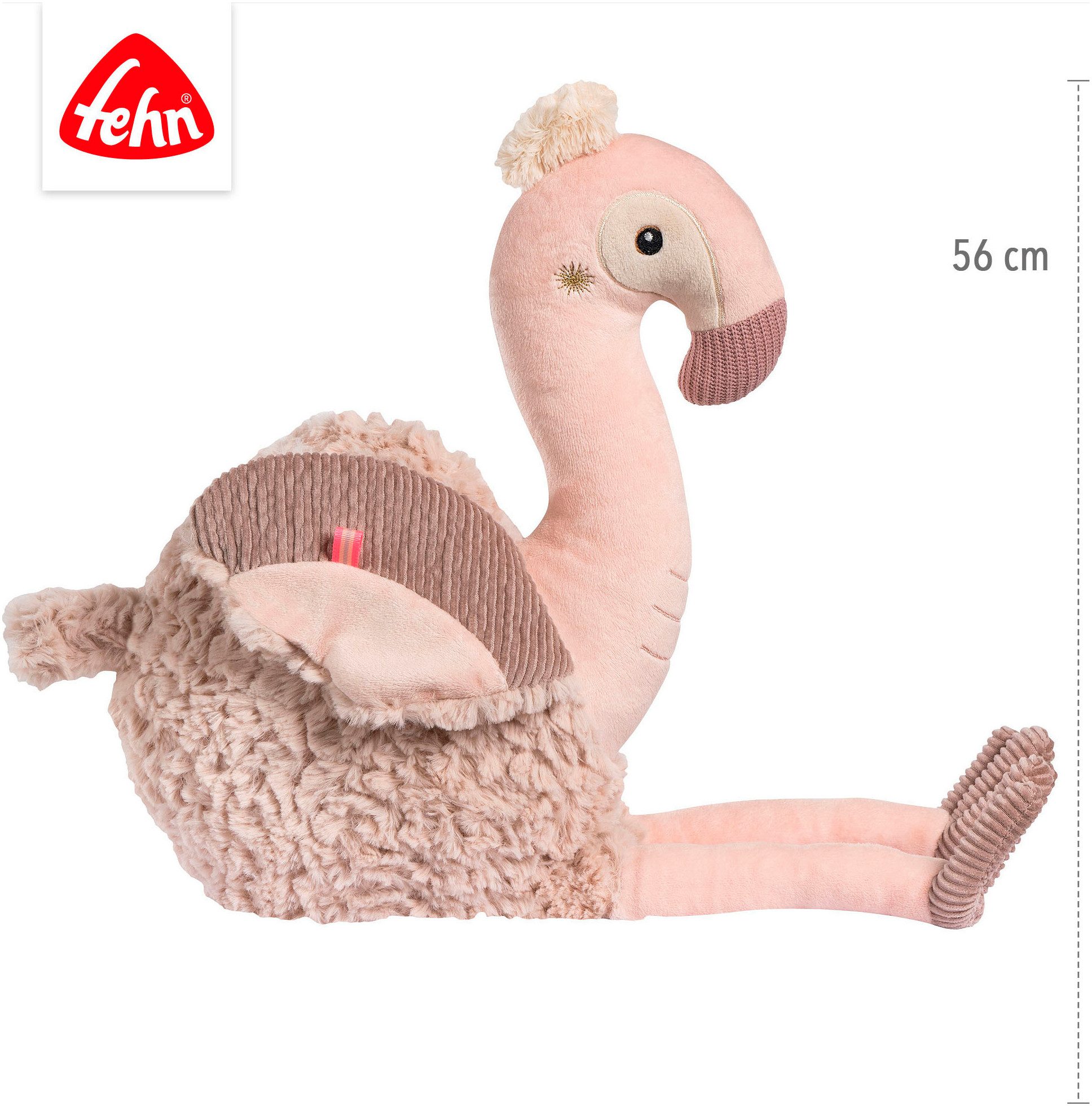 Fehn Kuscheltier Lazy, Crazy & Pink, Kuscheltier Flamingo XL