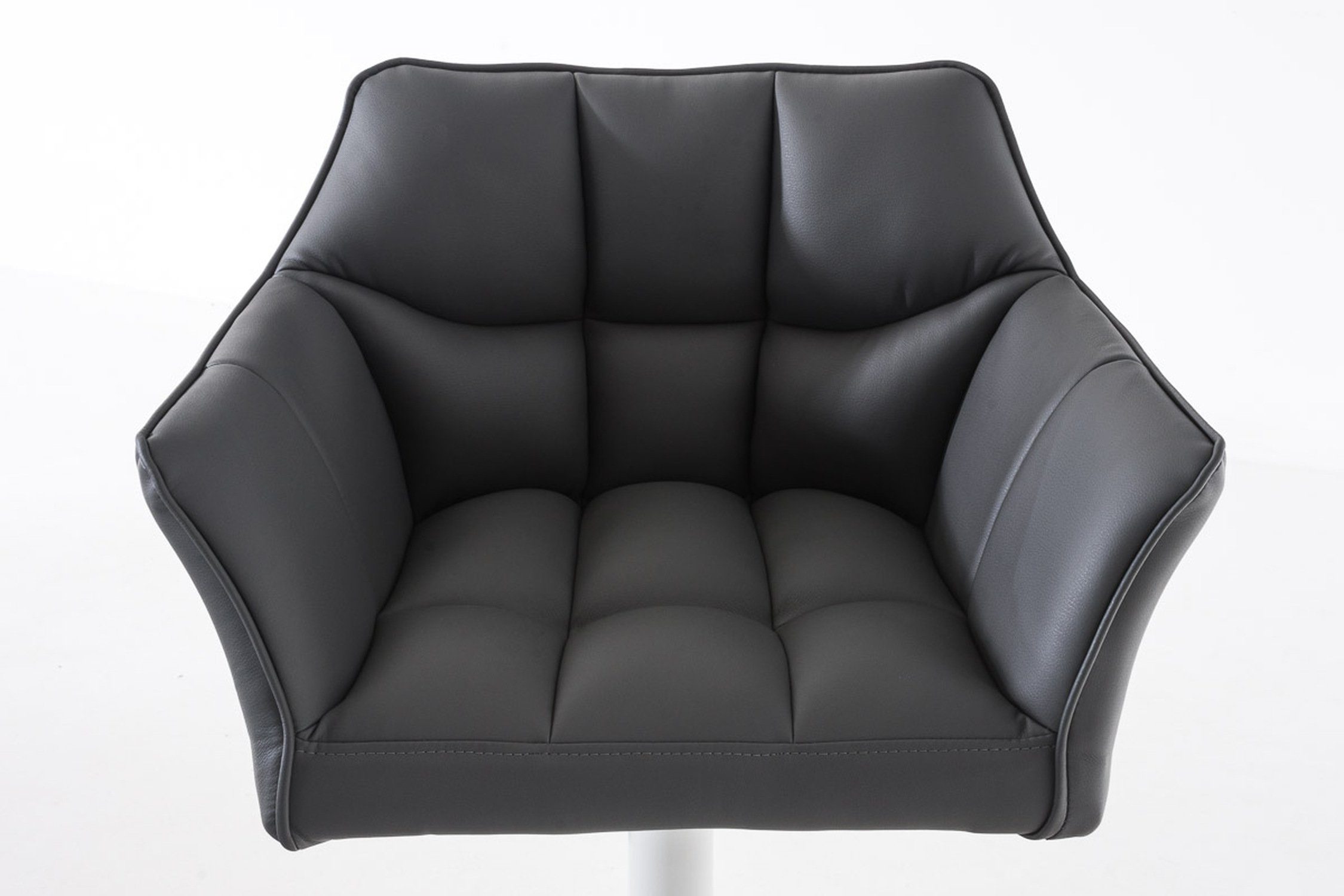 TPFLiving Barhocker - Grau Kunstleder und Küche), drehbar Metall - & weiß Sitzfläche: - Hocker (mit Fußstütze 360° Damaso Theke Rückenlehne für