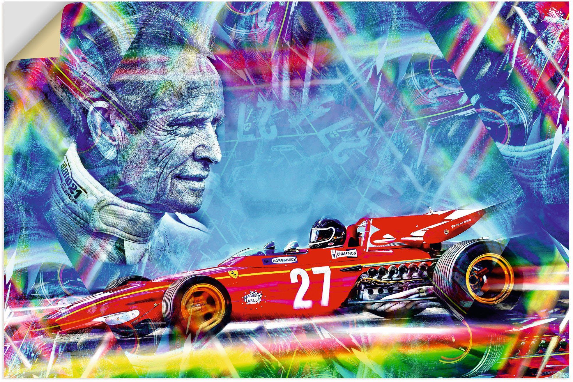 Artland Wandbild Jacky Ickx - die belgische Motorsportleg, Autos (1 St),  als Alubild, Leinwandbild, Wandaufkleber oder Poster in versch. Größen