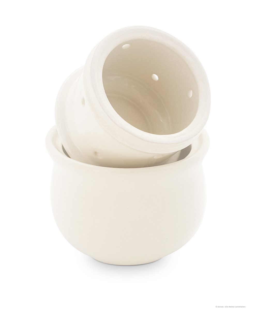 Bunzlauer Keramik Butterdose Bunzlauer Keramik Butterdose mit Wasserkühlung für 175g Butter Creme, Keramik