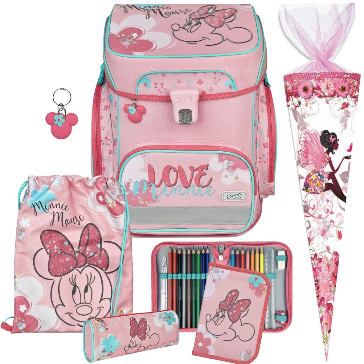 Scooli Schulranzen 1.Klasse Mädchen EasyFit in unterschiedlichen Sets (6-tlg)