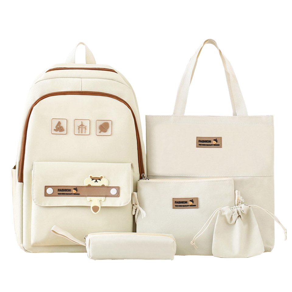 Coonoor Schulranzen 5-teilig Schulrucksack, Mädchen Teenager Rucksack Casual Daypacks, leichte Schultasche, Tagesrucksack Reisen, Arbeitstasche