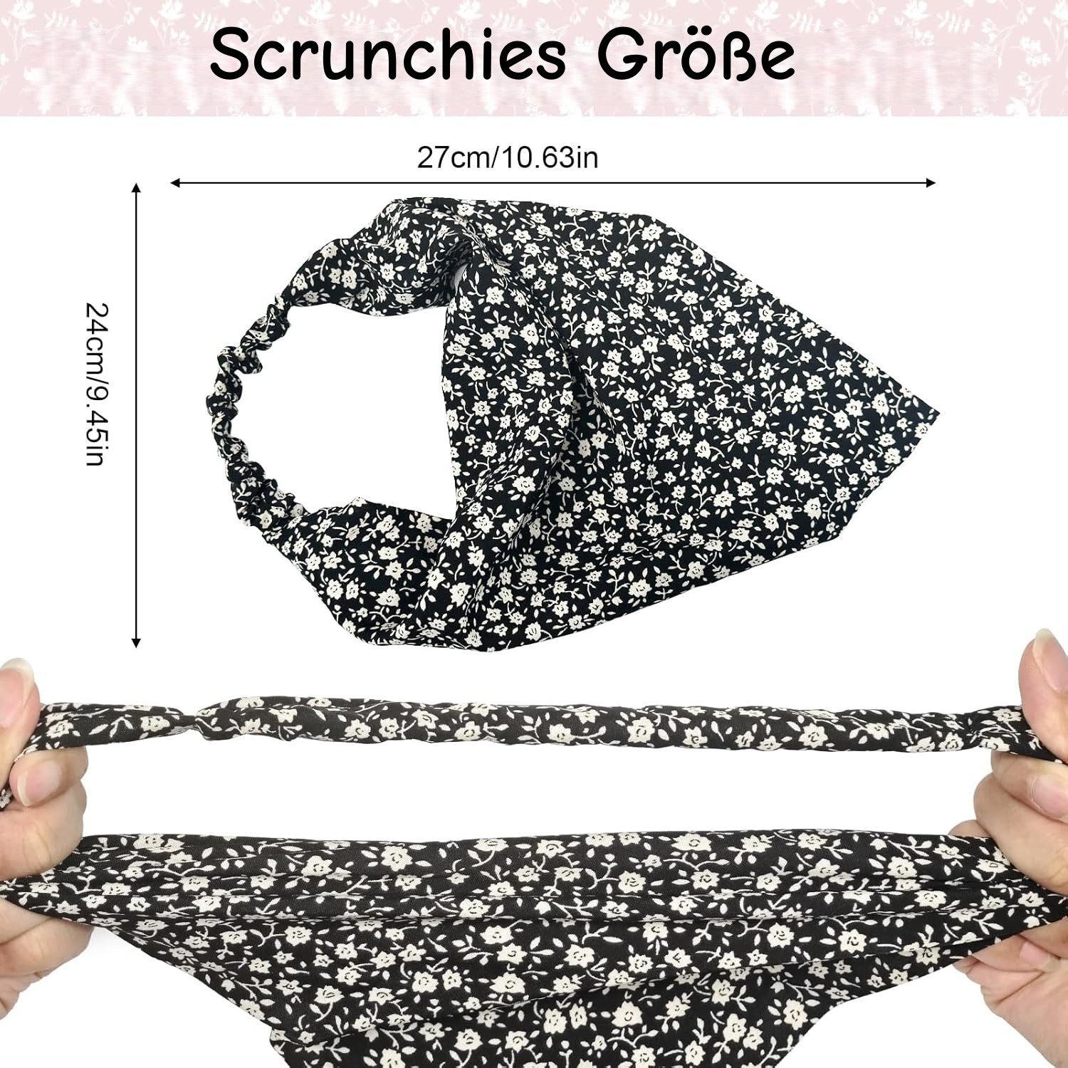 Zaewry Stirnband 5 Stück Boho Damen Blumen Stirnbänder Dreieck Kopftüchern (Chiffon Bandanas Süßes Turban Haarbänder, 5-St) Elastische Haarschal Kopfzubehör für – Bild 2 von 5