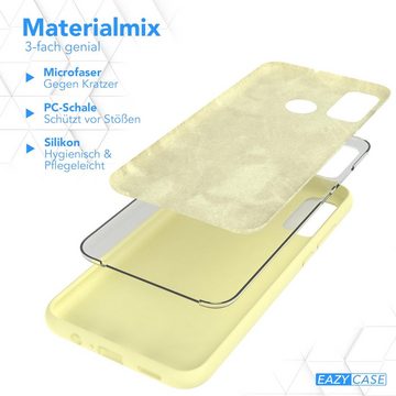 EAZY CASE Handyhülle Premium Silikon Case für Huawei P Smart (2020) 6,21 Zoll, Handycover Softcase Hülle Silikon mit Displayschutz kratzfest Gelb