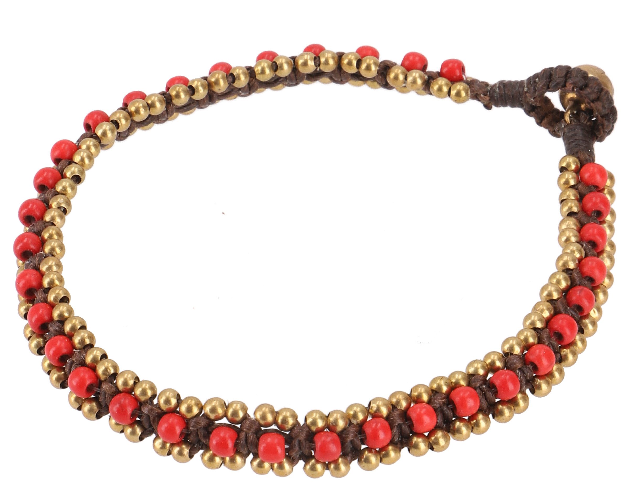 Fußkette Fußkette Makramee mit Glöckchen, Boho..