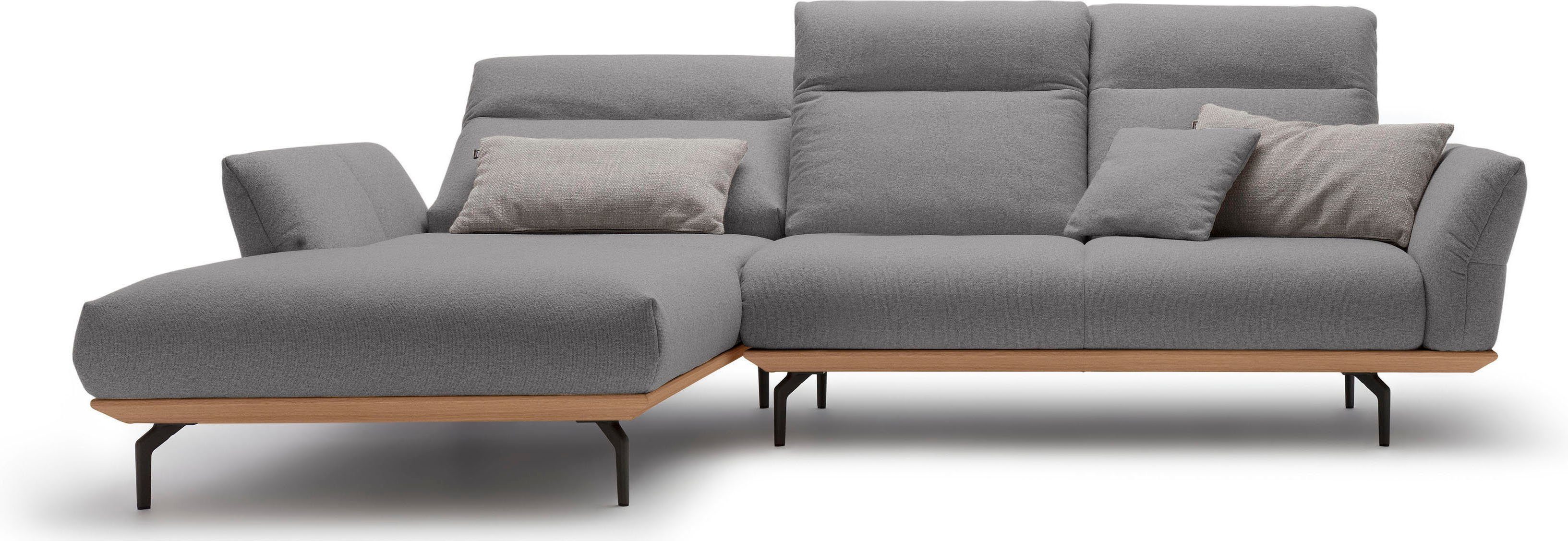 hülsta sofa Ecksofa Alugussfüße in umbragrau, hs.460, Breite in Sockel cm Eiche, 298