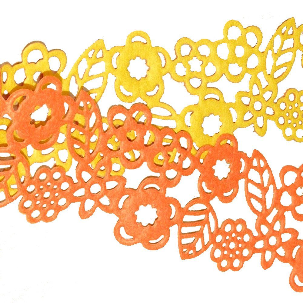Deko AS Tischläufer = Filzbordüre-Tischband-2-farbig-gelb VE mit -10cm St 6 -2m -1 orange