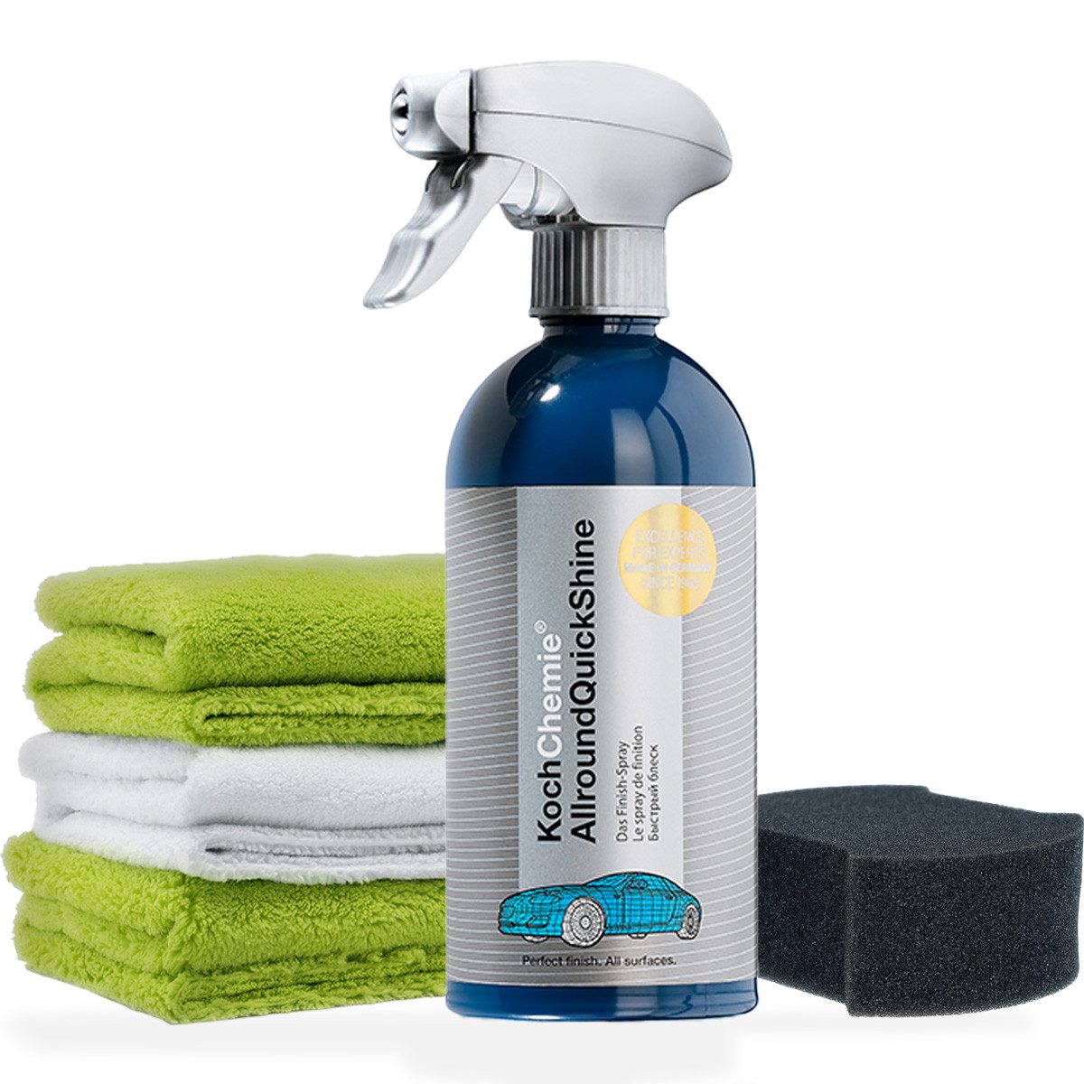 autopflege Koch Chemie Allround Quick Shine Auto-Reinigungsmittel (5-St. Auto Pflege Reinigungs Detailer Set - mit Zubehör)