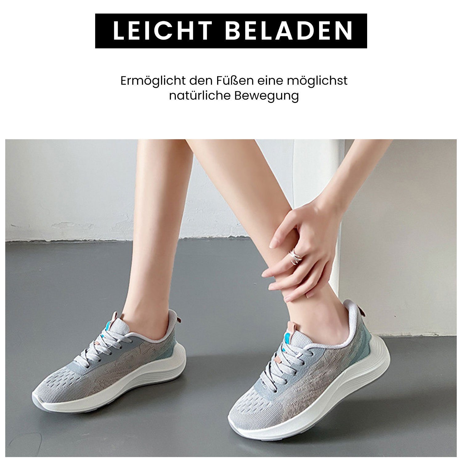 Daisred Damen Sneaker WeißRosa Sneaker Leichtgewichts Straßenlaufschuhe