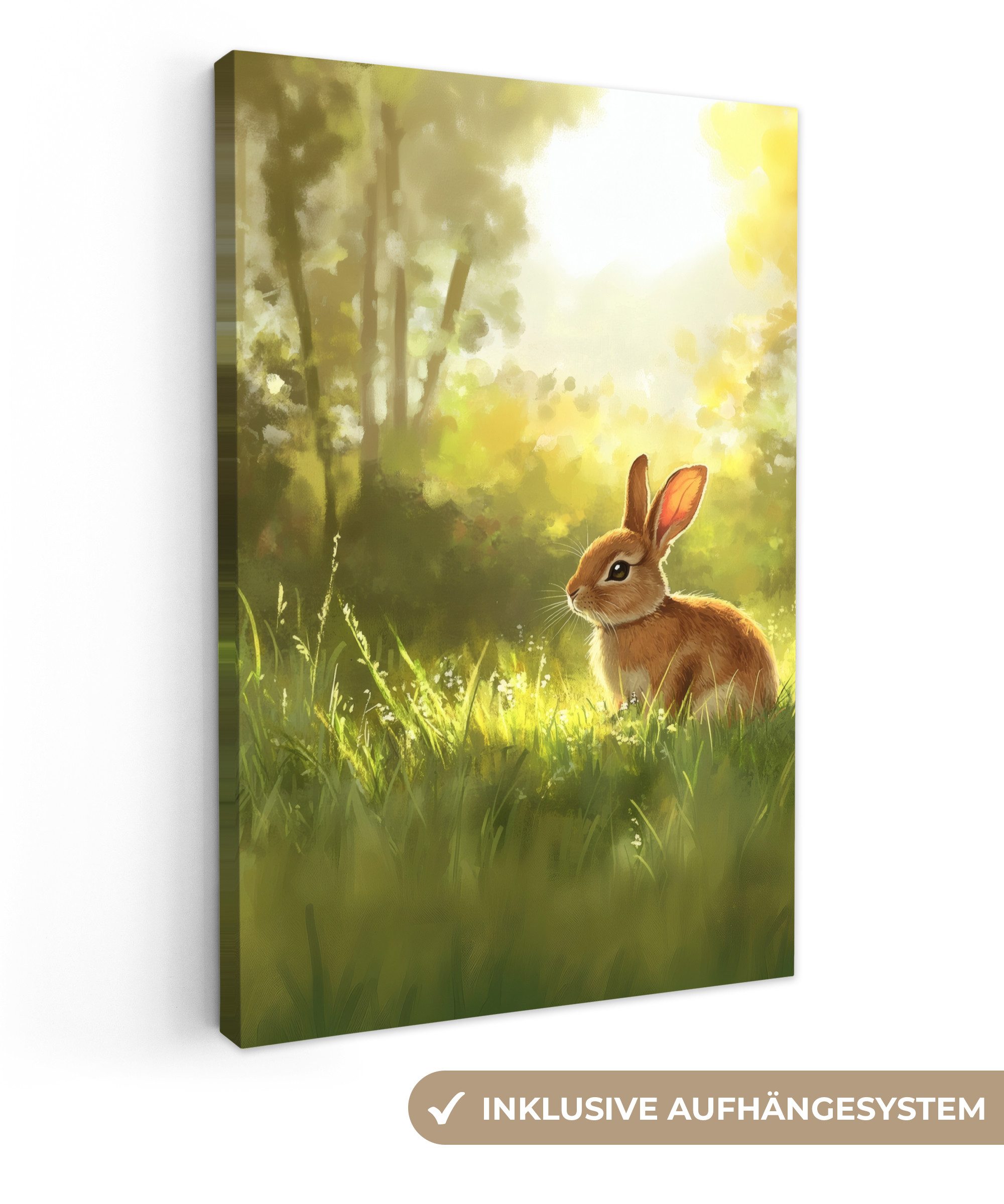 OneMillionCanvasses® Leinwandbild Kaninchen - Sonnenlicht - günstig online kaufen