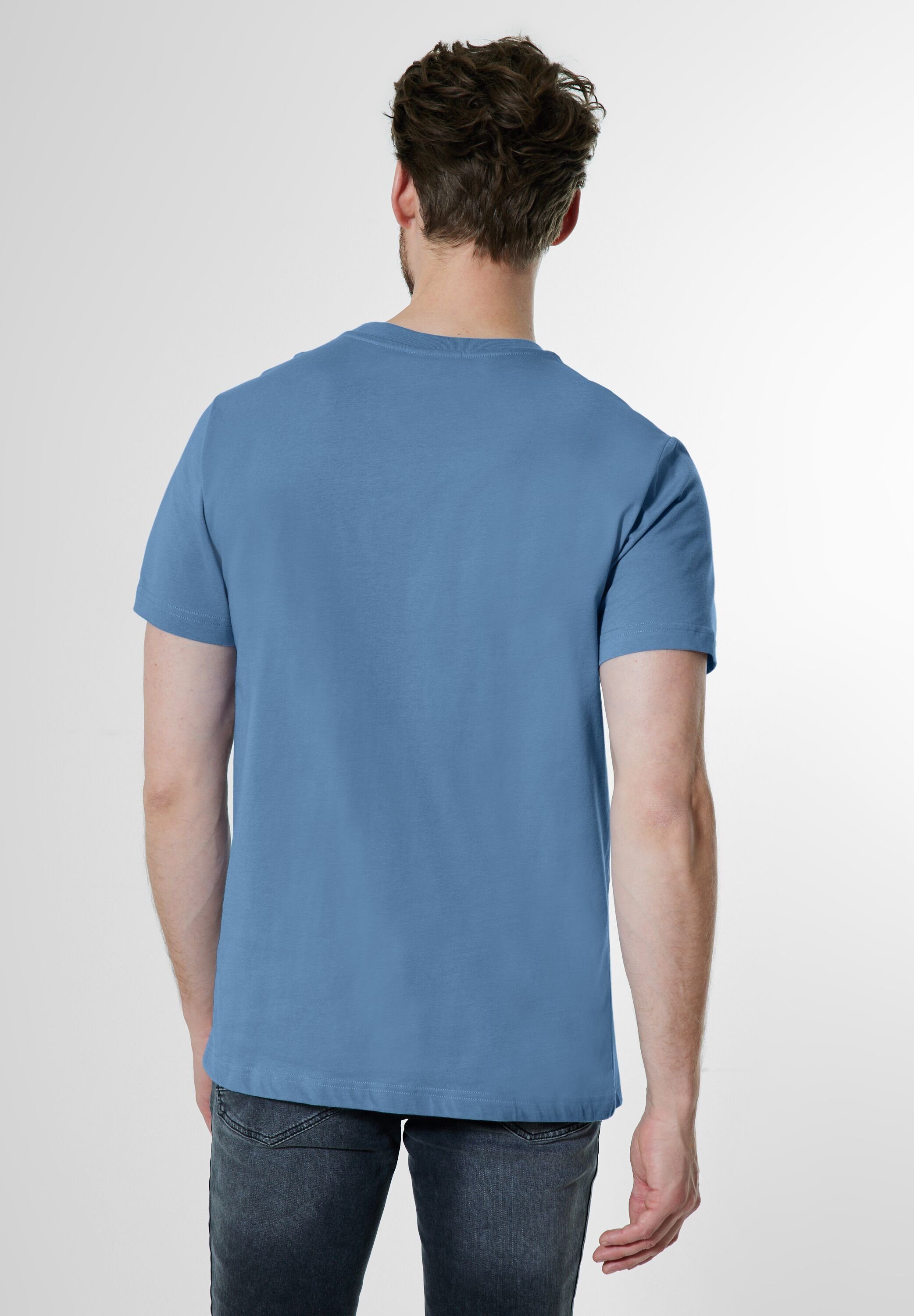 T-Shirt MEN Rundhalsausschnitt STREET ONE smoky blue