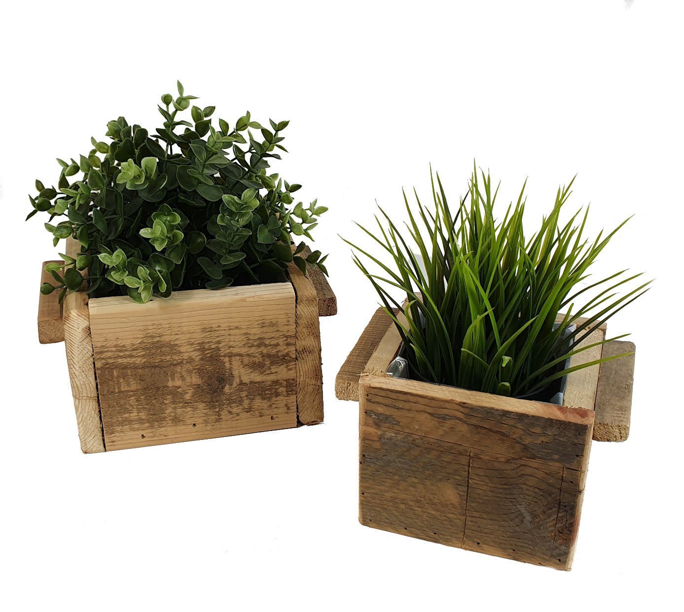 Spetebo Blumentopf Holz Deko Pflanzkasten natur - 2er Set (Set, 2 St., 2er Set), Pflanzwürfel zum hinstellen