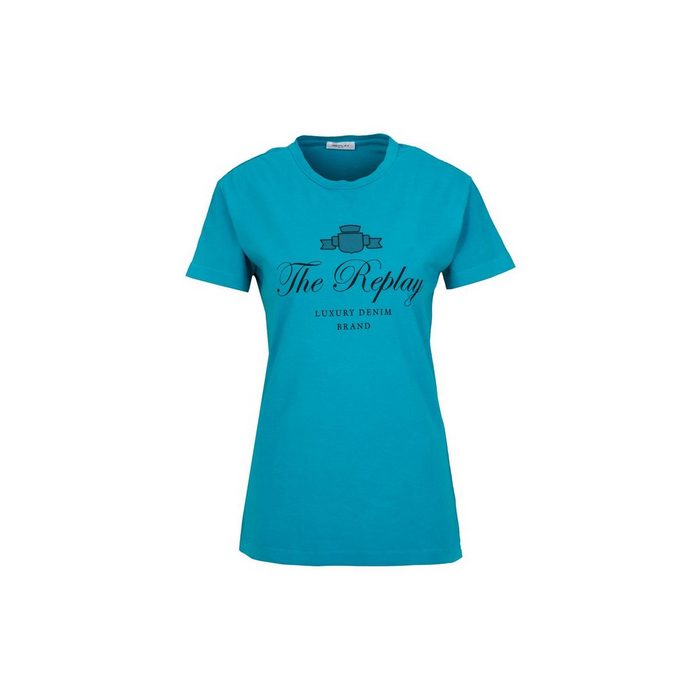 Replay T-Shirt T-Shirt mit Aufdruck - Replay Luxury Denim Brand Normaler Schnitt aus reinem Baumwollejersey