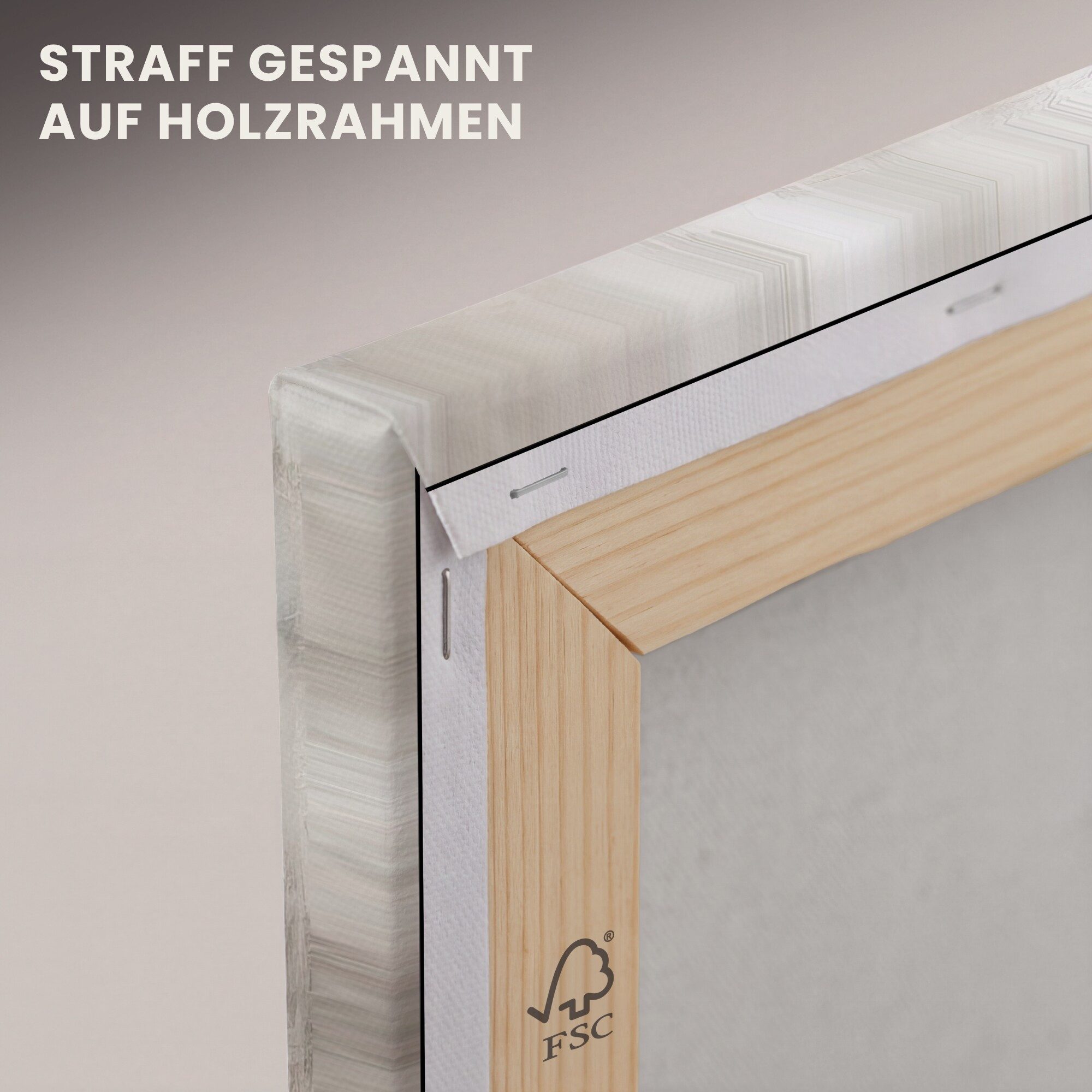 OneMillionCanvasses® Leinwandbild Farbe - Abstrakt - Beige - Kunst, Fotodruck (1 St), Leinwand Bilder Klein, Wand Dekoration Aesthetic 30x20 cm – Bild 5 von 5