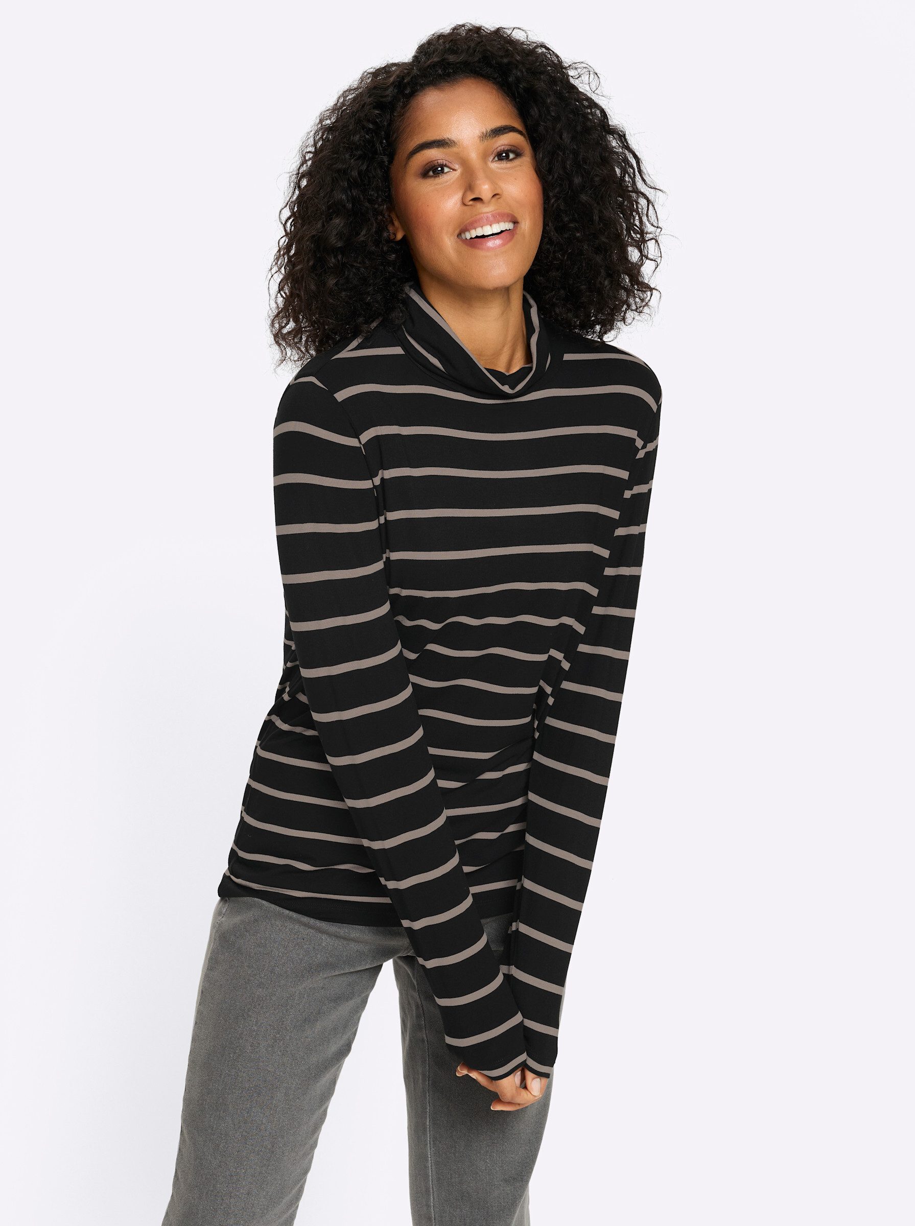 Sieh an! T-Shirt Rollkragen-Shirt Langarm günstig online kaufen