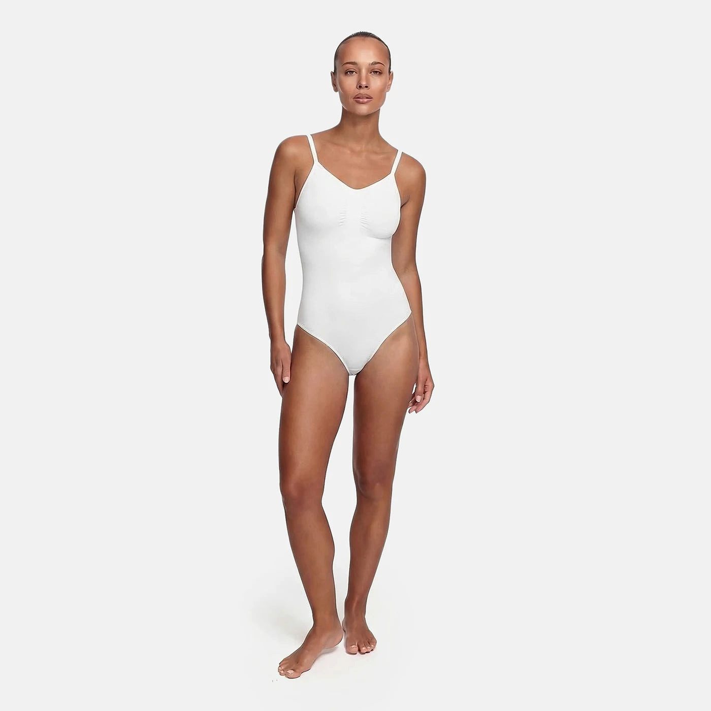 cfab Shaping-Body Bodysuit Sculpting Shapewear mit String-Weiß-2XL (1-tlg)