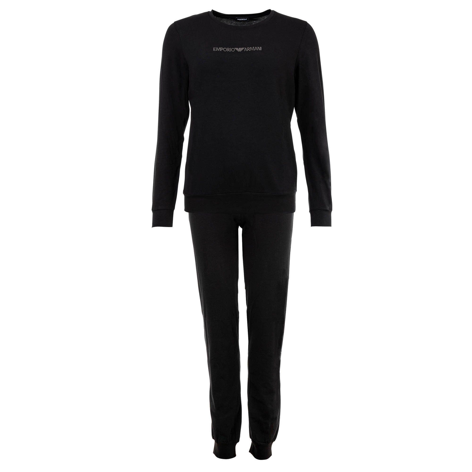 Pyjama Damen Pyjama Baumwolle Essential Studs Logo