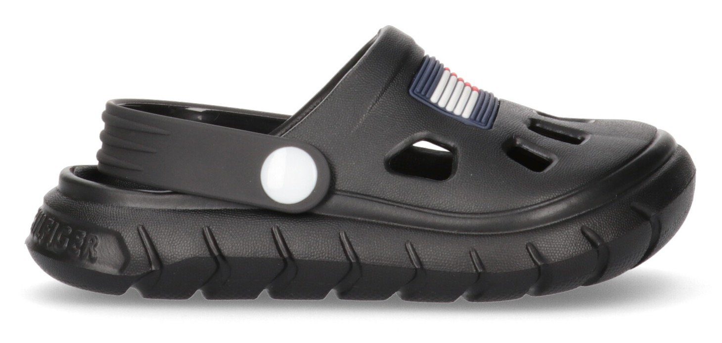 SANDAL schwarz Tommy geschütztem COMFY FLAG Zehenbereich Hilfiger mit Badesandale