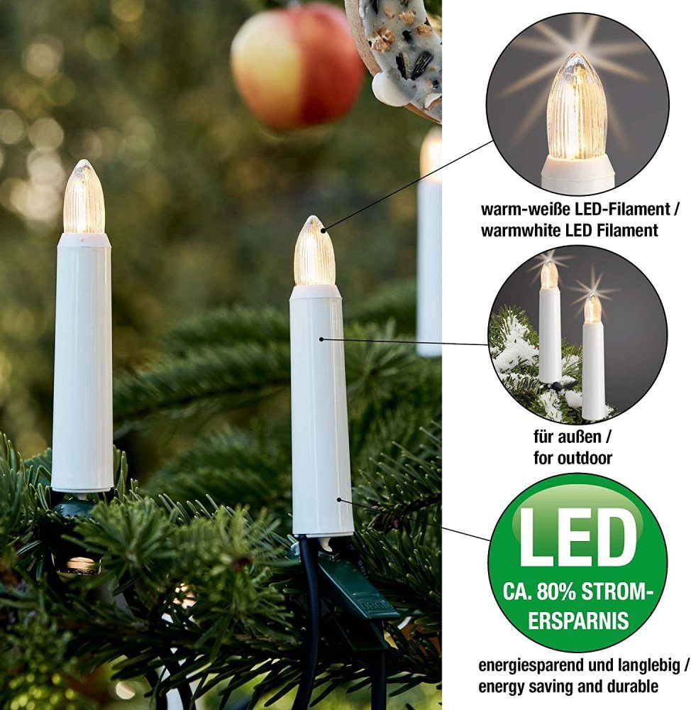 x Hellum LED-Leuchtmittel LED-Riffelkerze 3 Hellum 0,5W teilgeriffelt 12V Filament klar E10