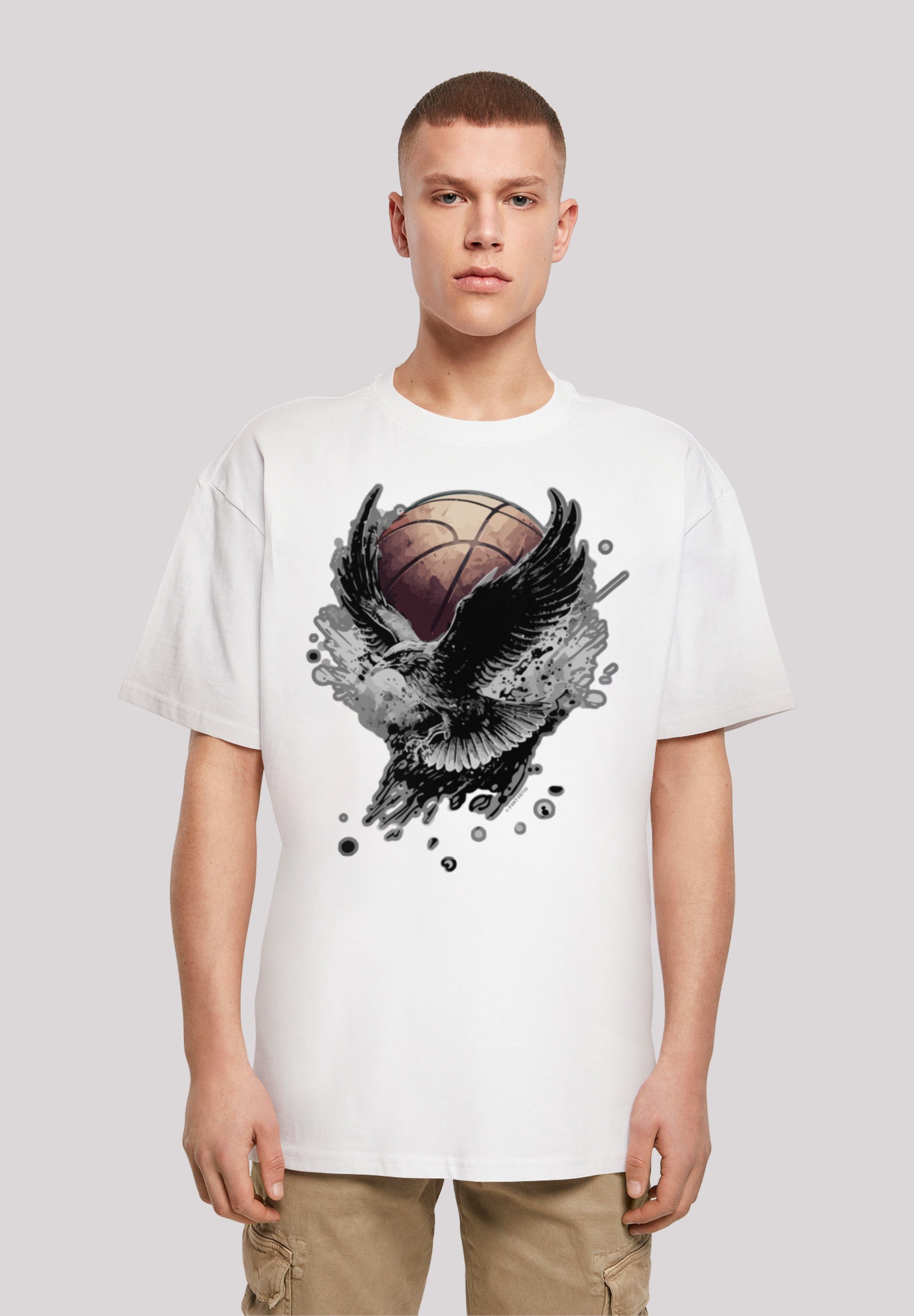 Adler T-Shirt F4NT4STIC Basketball Print weiß