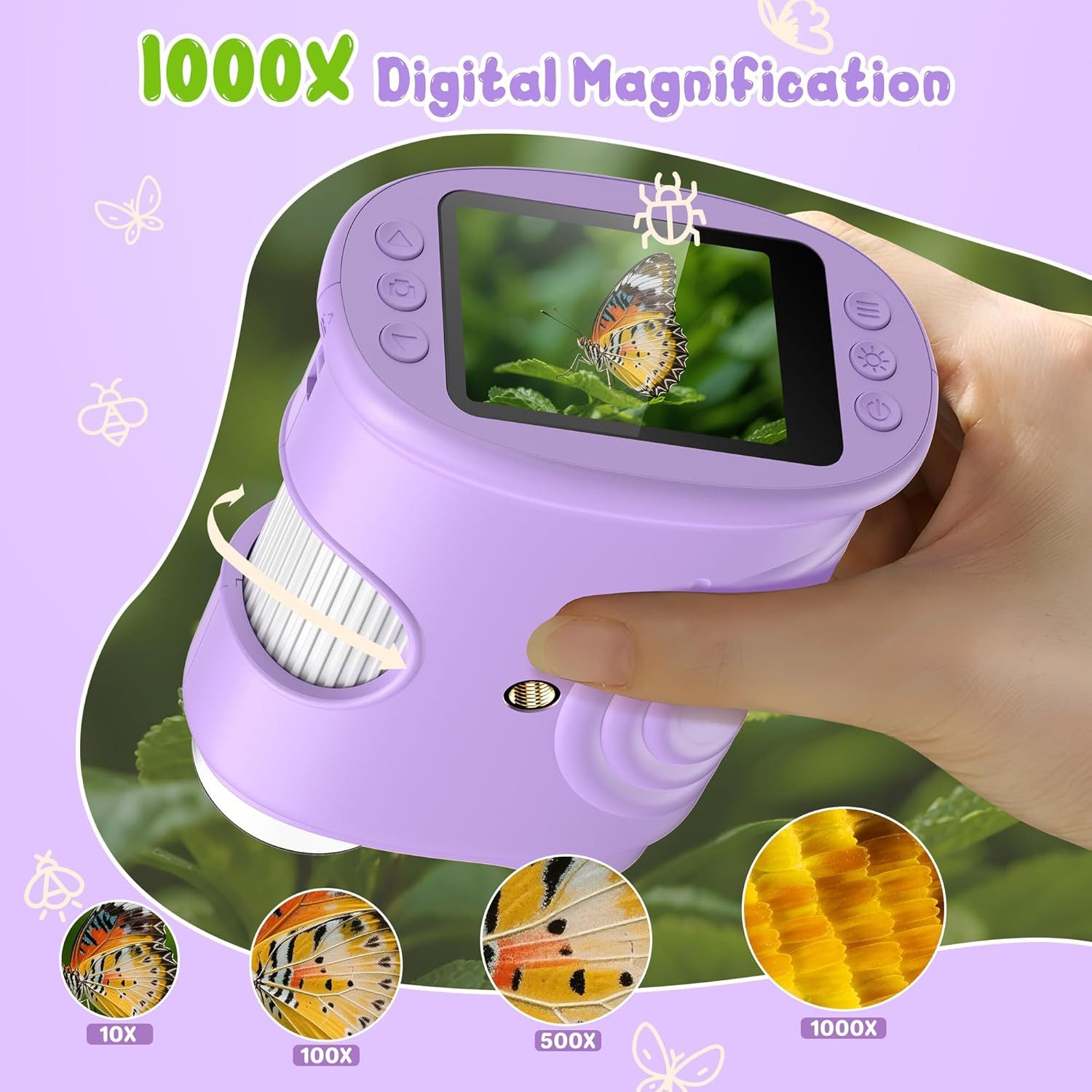AKKEE 1000X Digitales Mikroskop, Handmikroskop Kindermikroskop