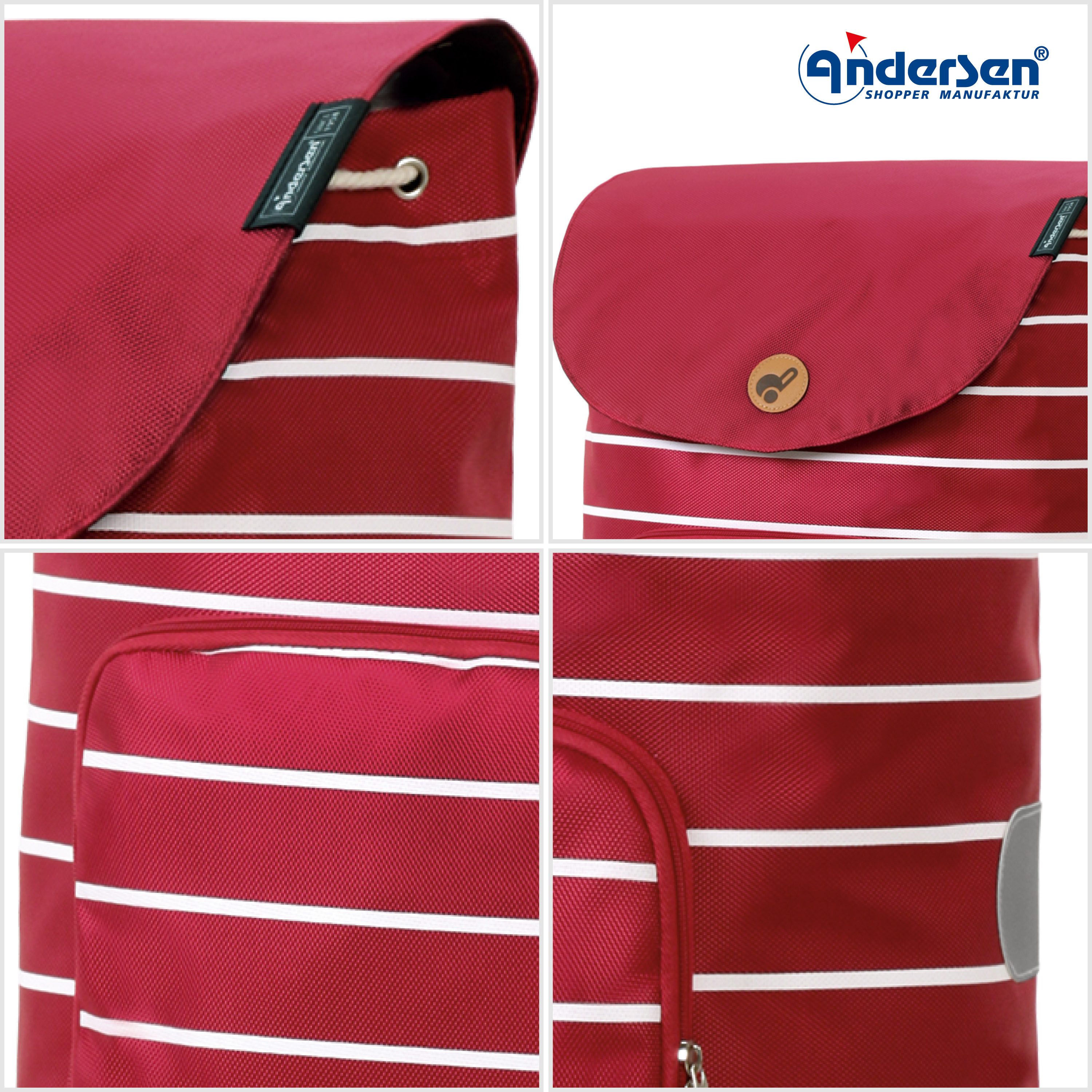 Andersen Einkaufstrolley Tasche Mia rot, wasserabweisend