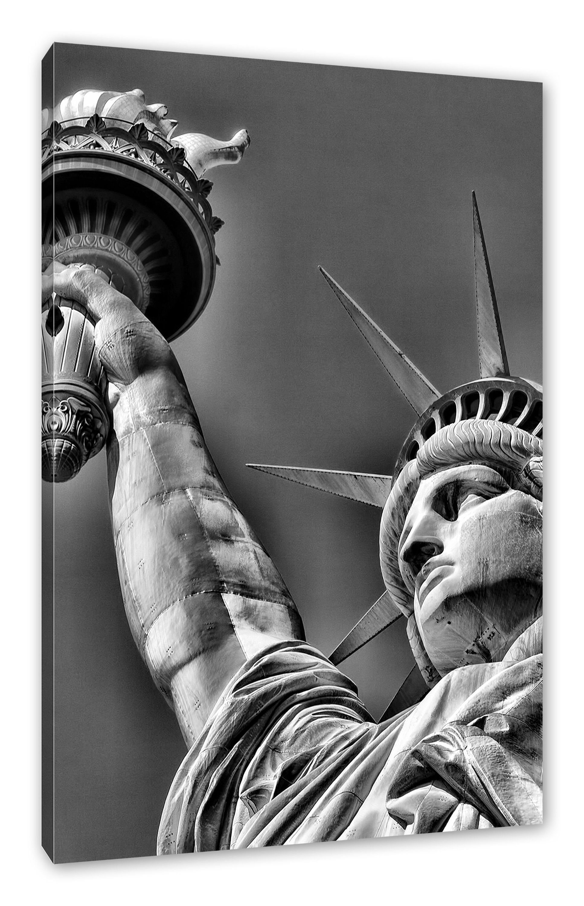 Pixxprint Leinwandbild Freiheitsstatue Freiheitsstatue Zackenaufhänger fertig St), (1 in York, York in inkl. New bespannt, New Leinwandbild