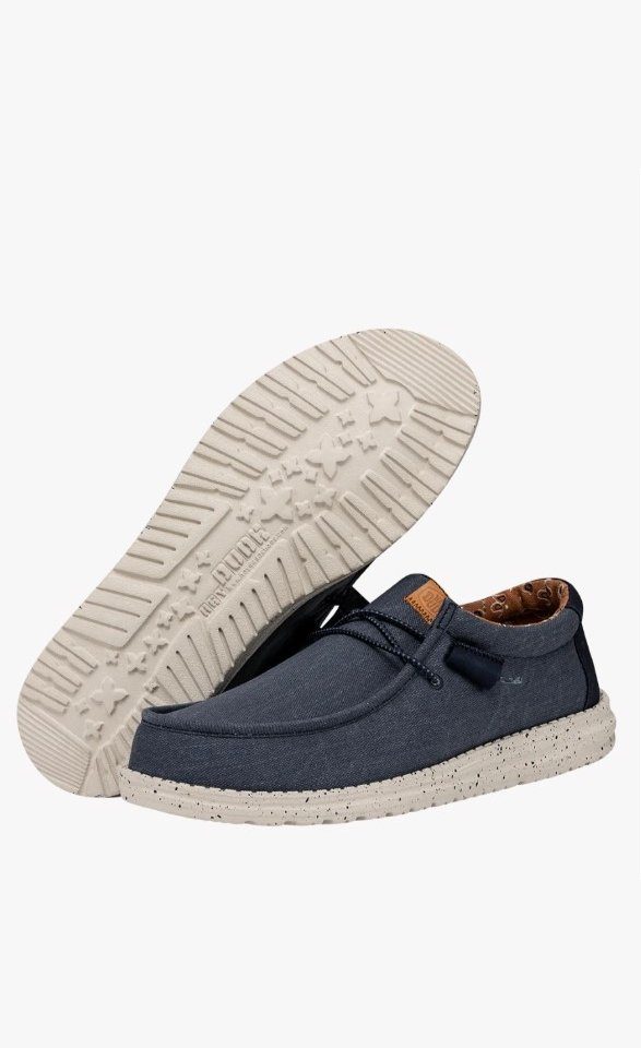 Wally Washed Canvas Navy Sneaker
