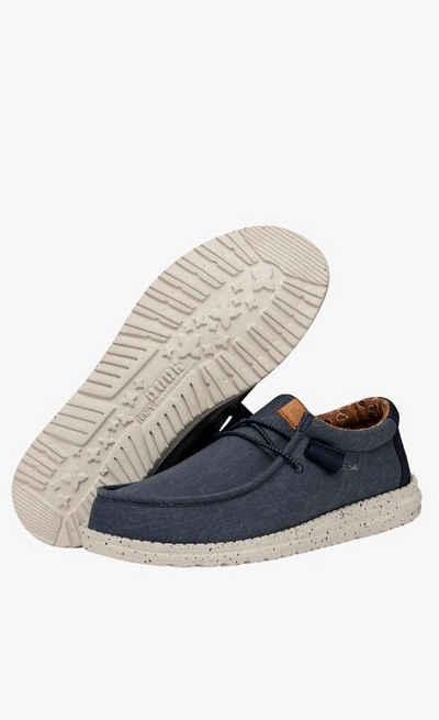 Hey Dude Wally Washed Canvas Navy Sneaker