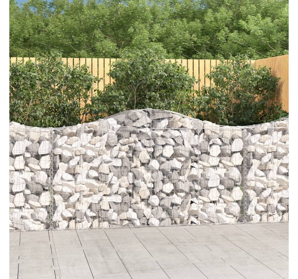 Thumbnail - vidaXL Seitenmarkise Gabionen mit Hochbogen 2 Stk 200x30x100120cm Verzinktes Eisen Sichtsch